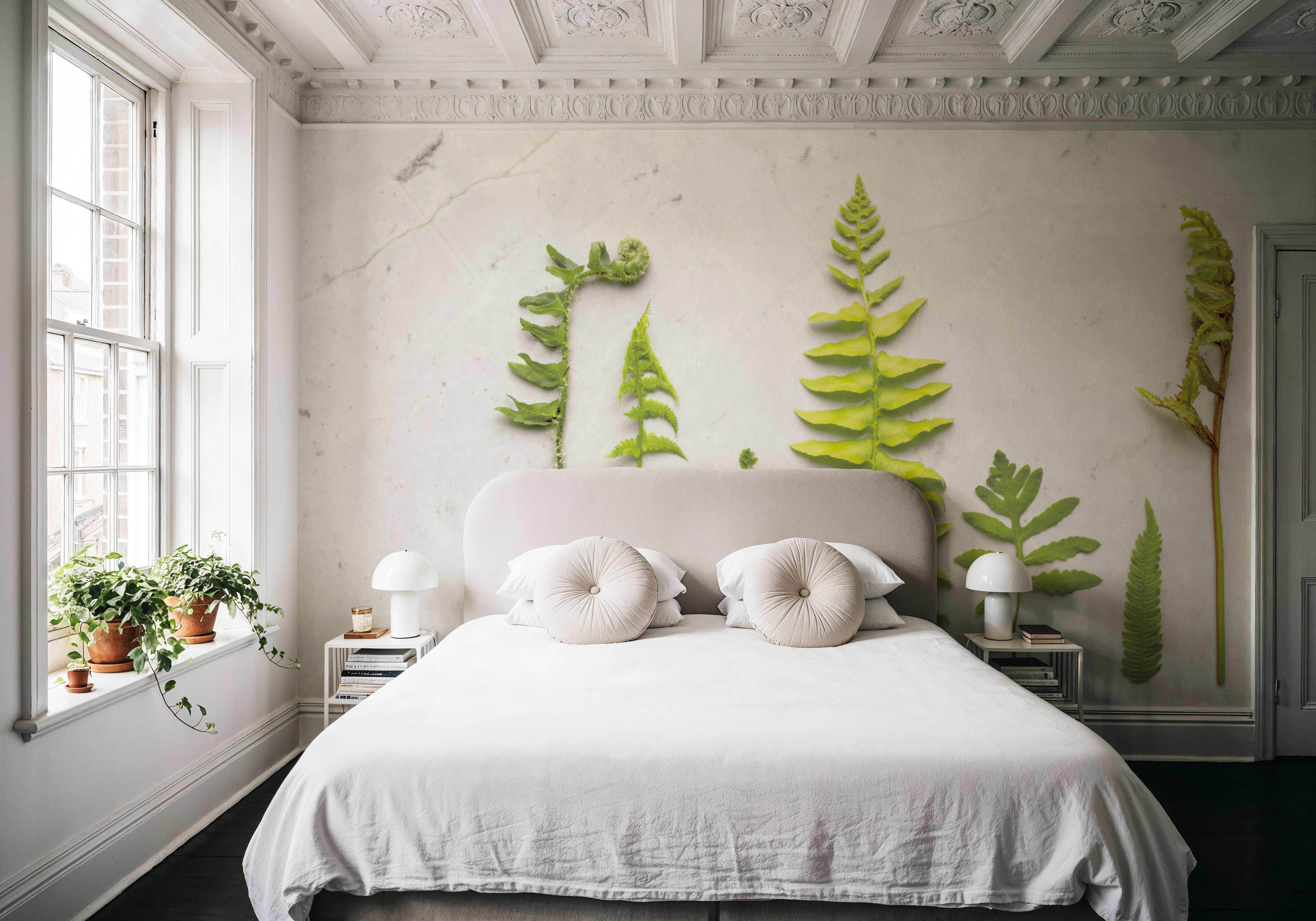 Flat Lay Ferns, Papel pintado
