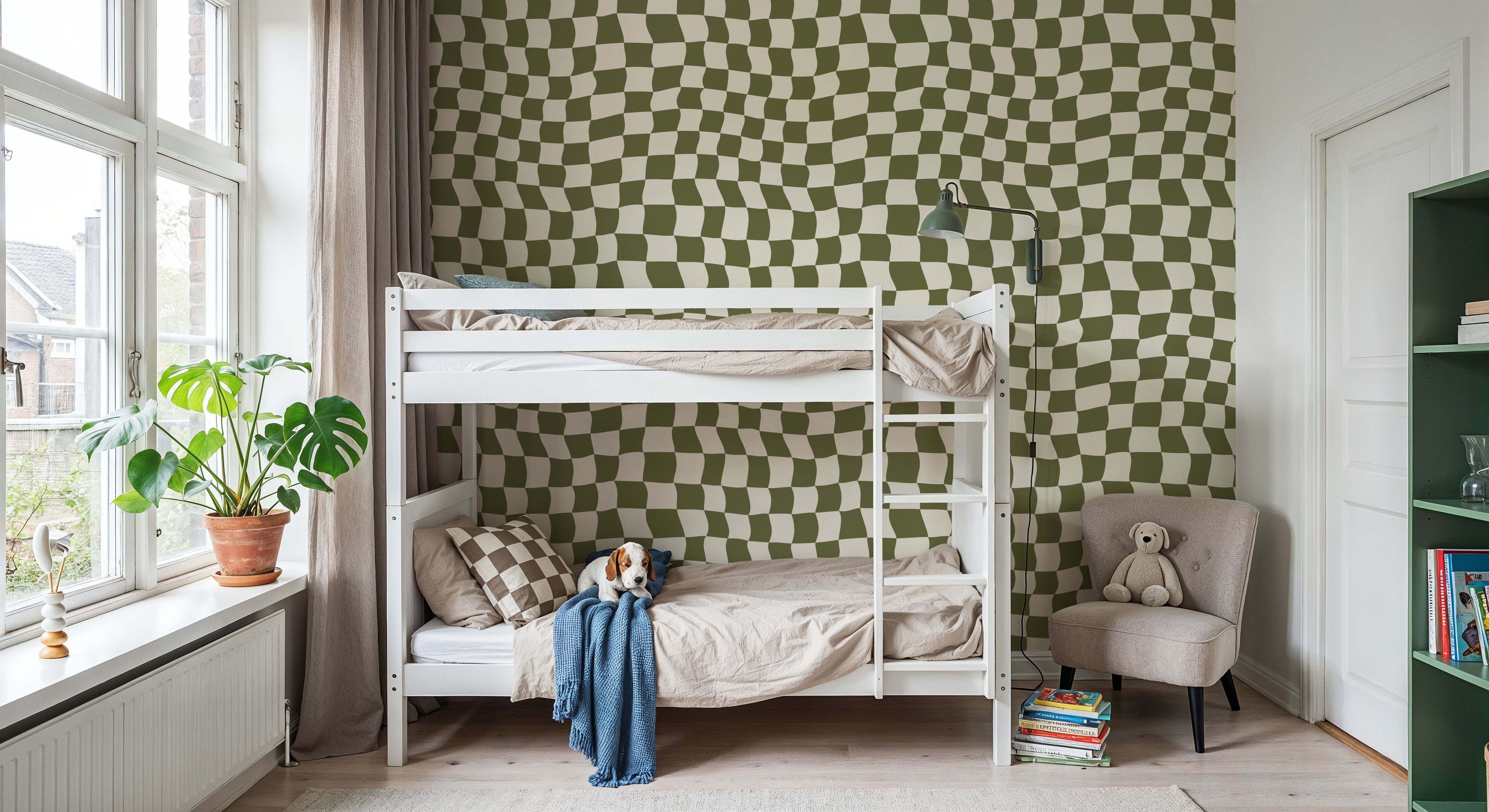 Warped Checkerboard, Olive