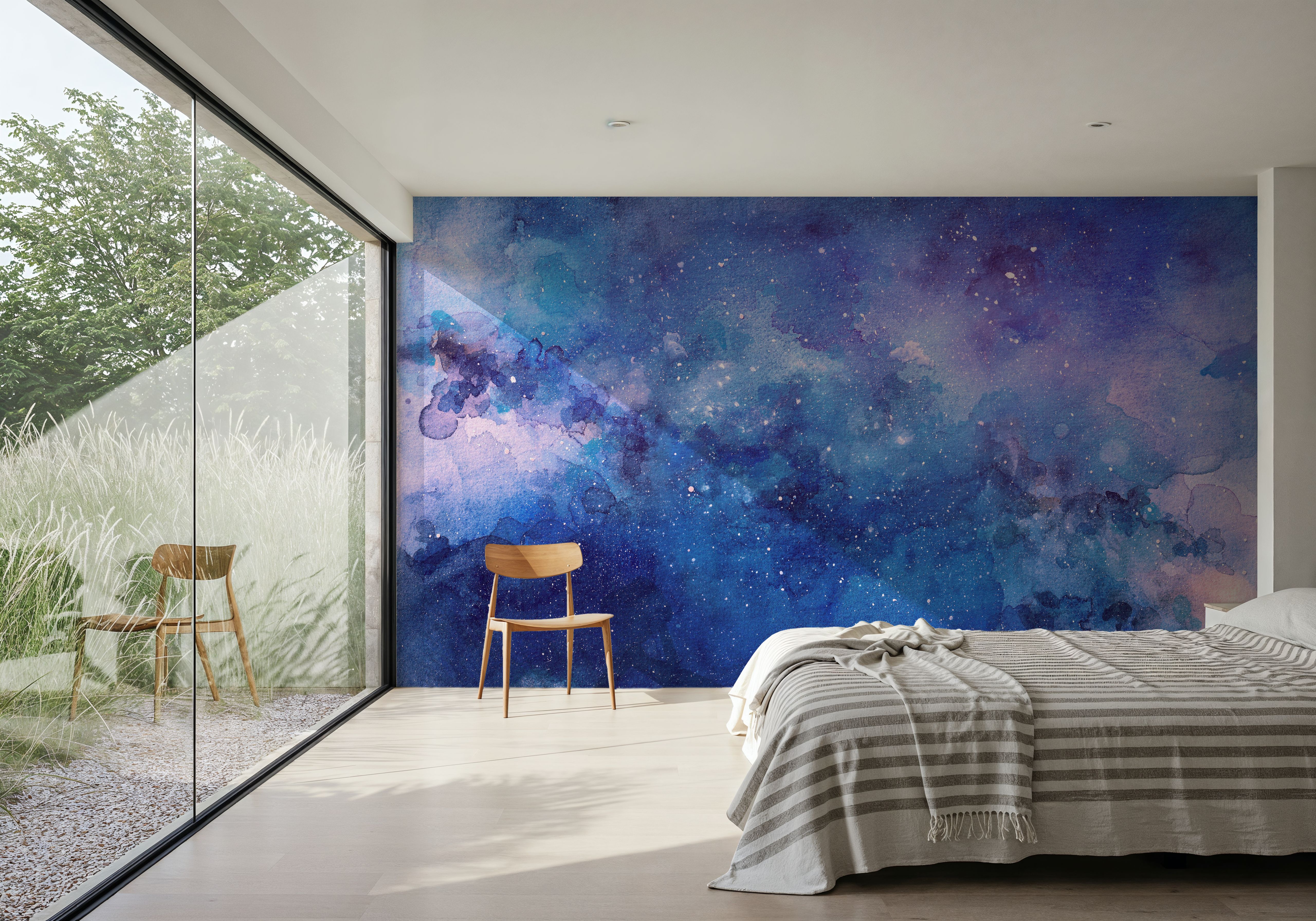 Blue Cosmic, Watercolor