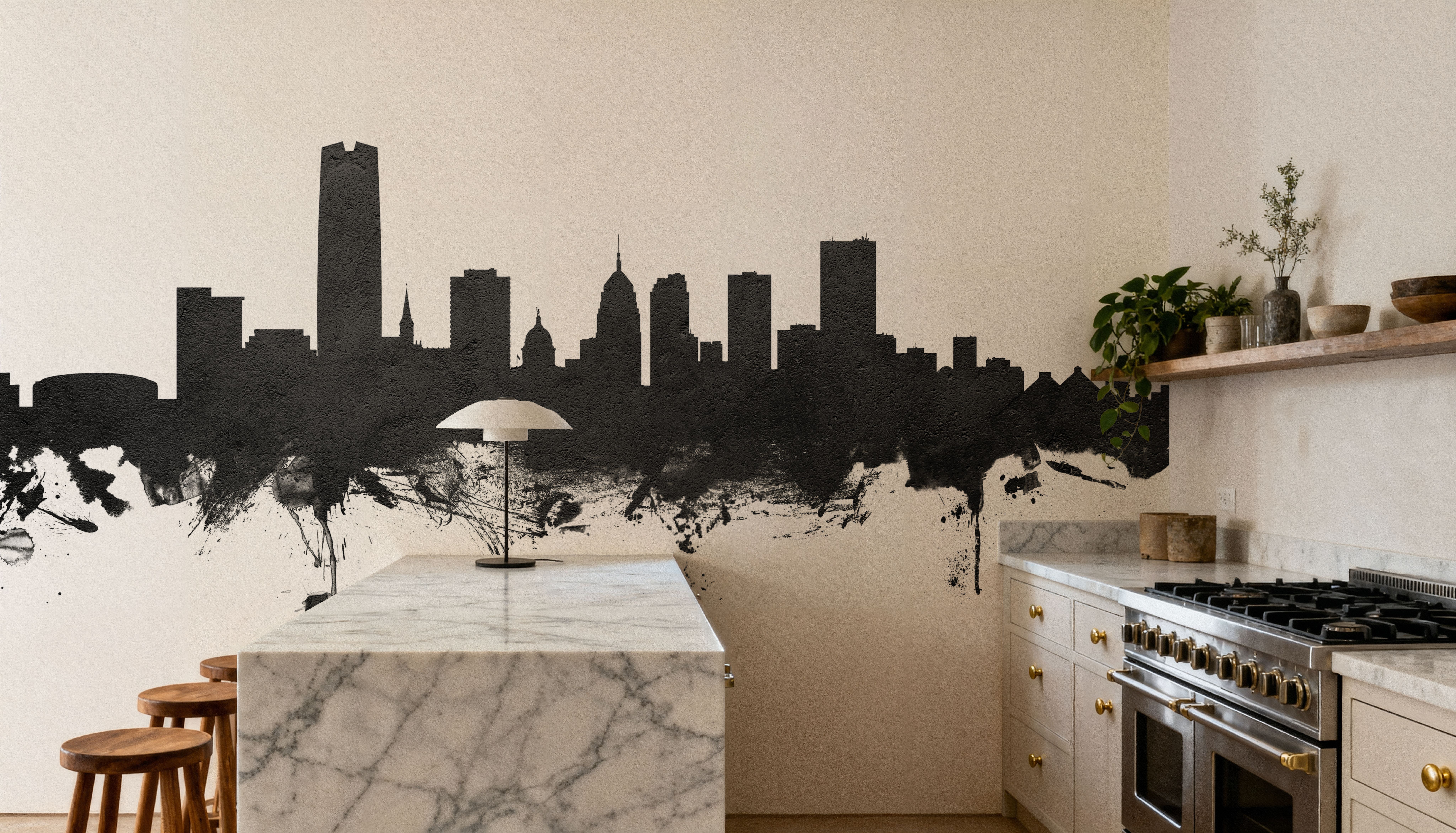 Oklahoma City Skyline Black & White