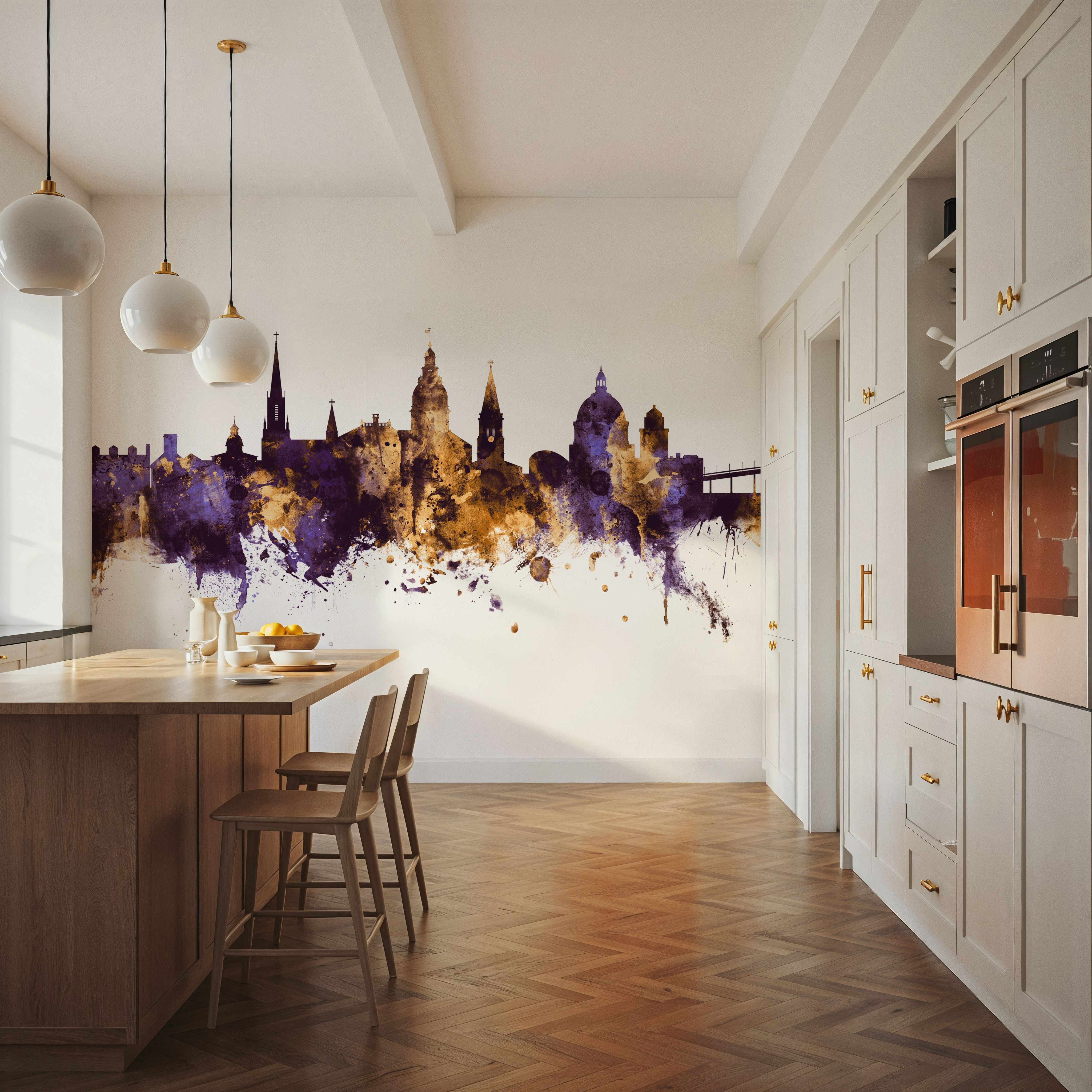 Annapolis Maryland Skyline Purple & Gold