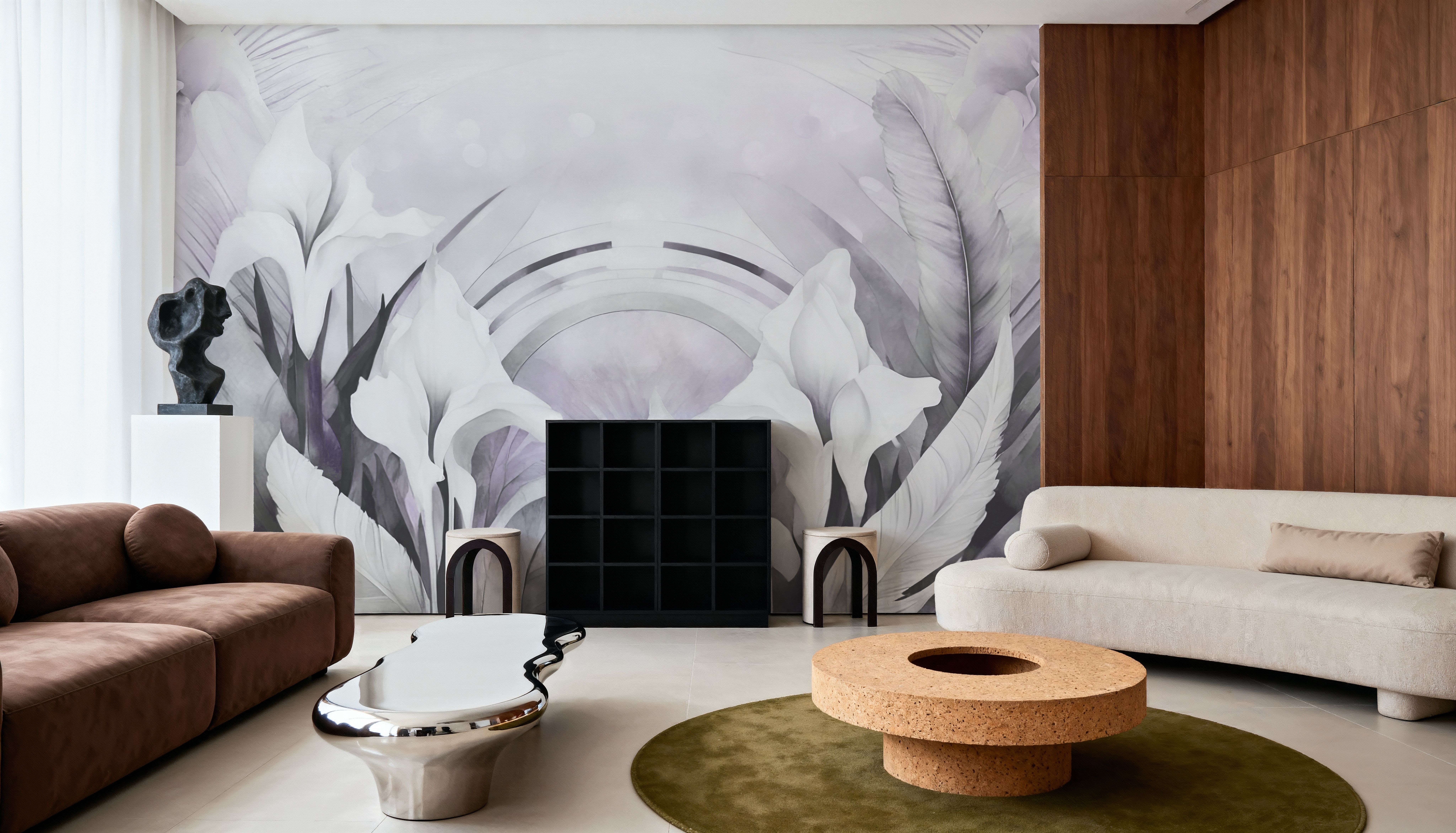 Irises and Feathers Purple