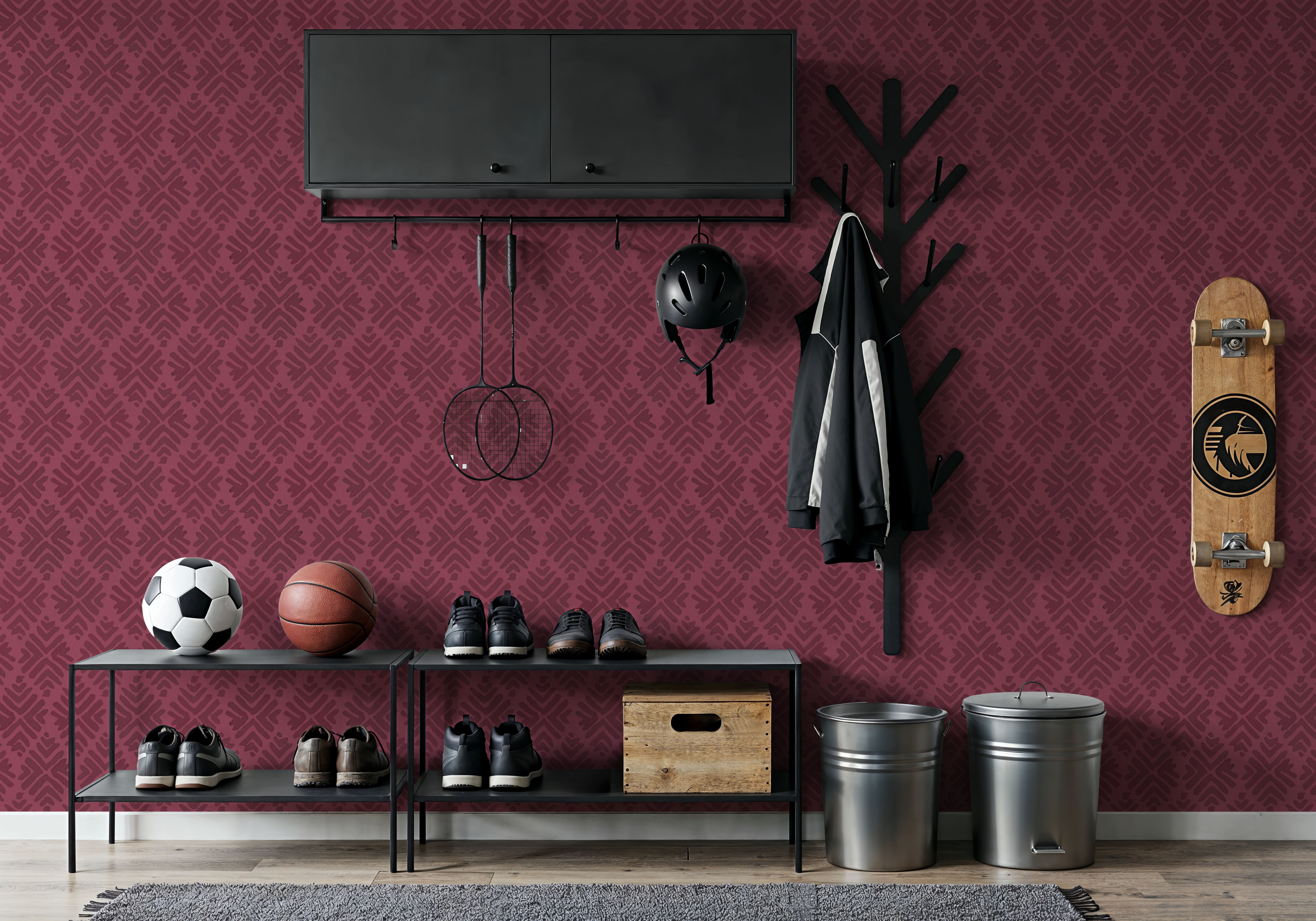 Bohemian Leaves Burgundy