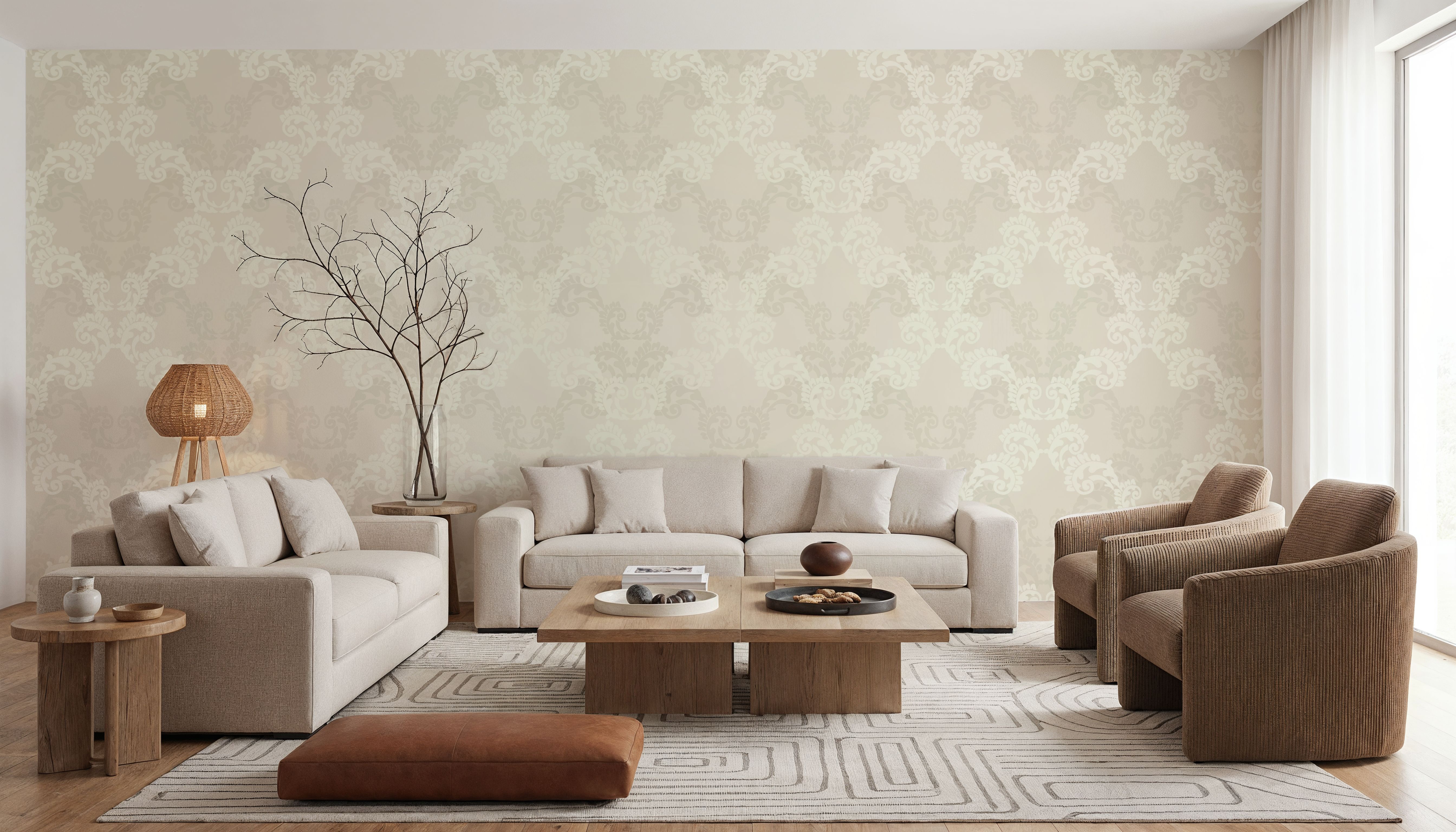 Overlay Damask White