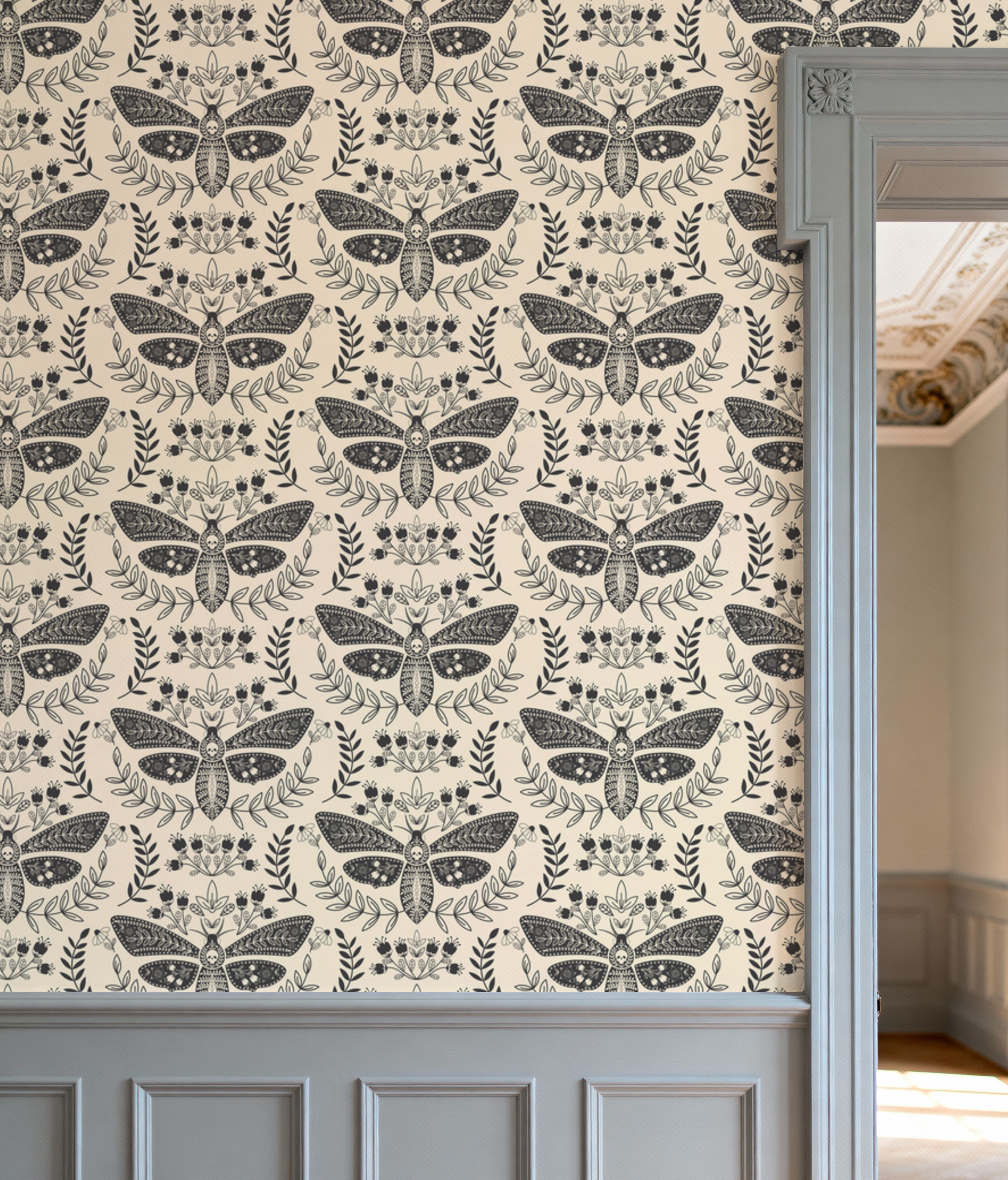 Deaths Head Moth Small, Grey