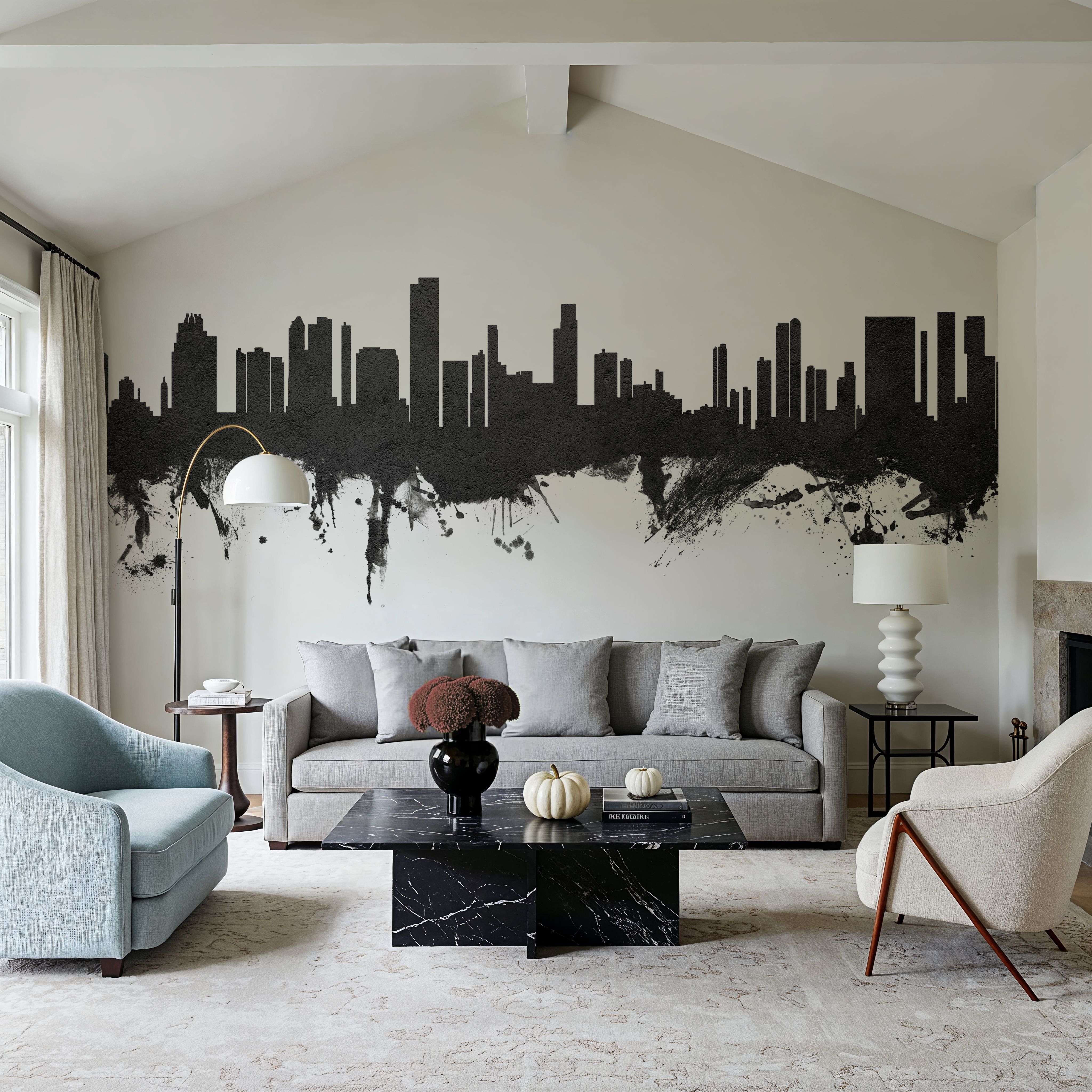 Honolulu Hawaii Skyline Black & White