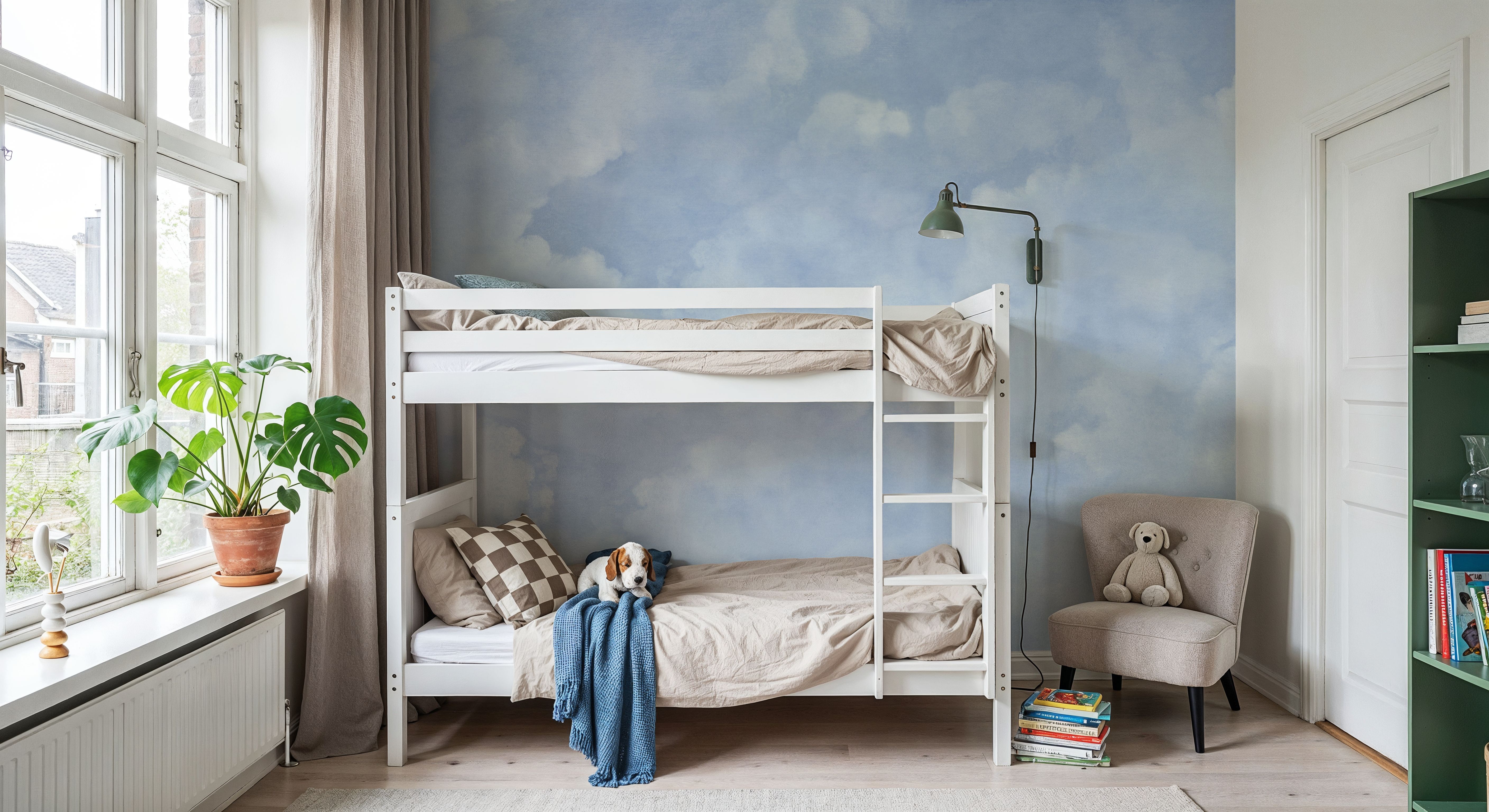 Painted Dreamy Clouds, Bright Blue