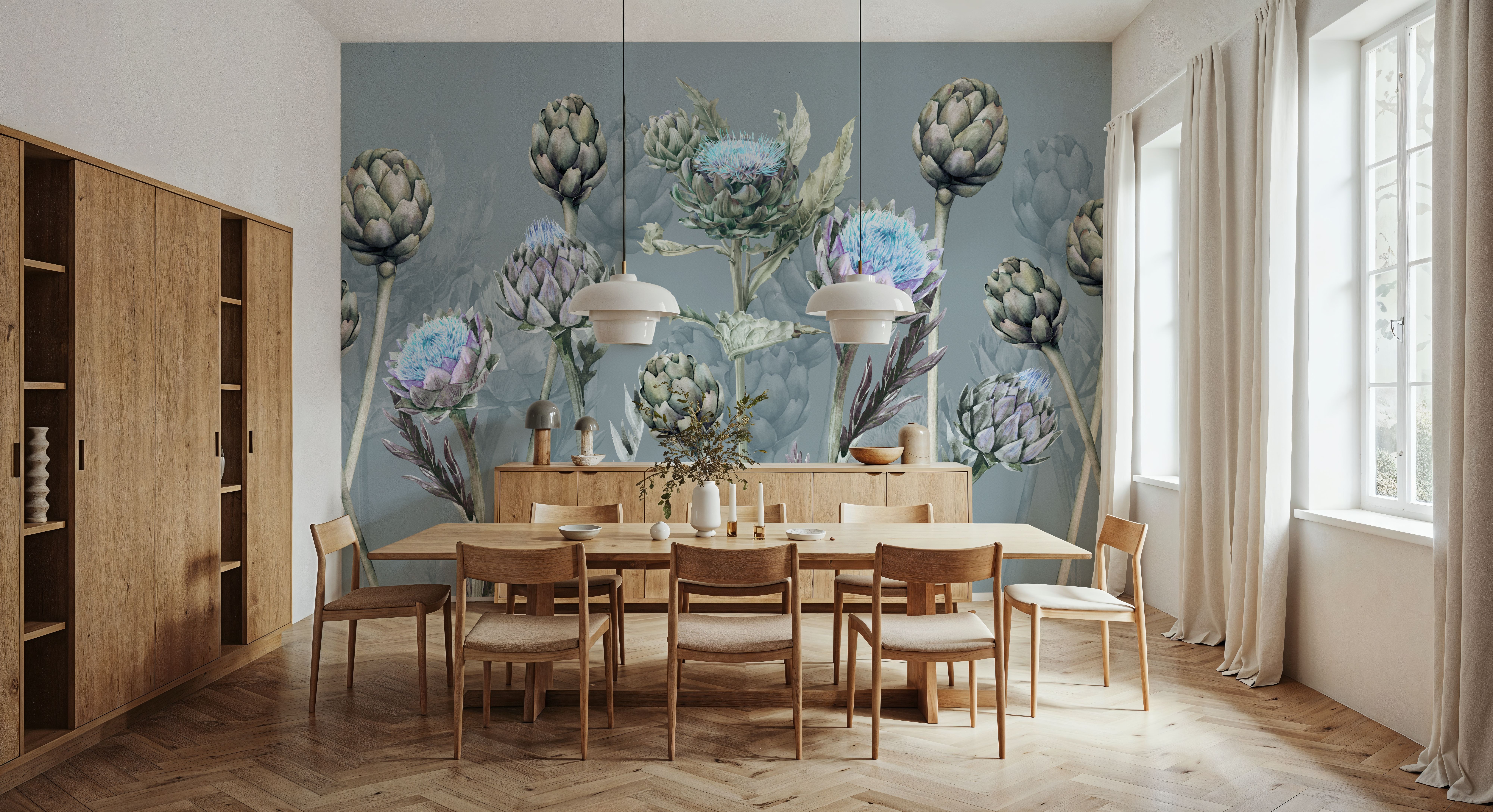 Artichoke Blooms, French Blue