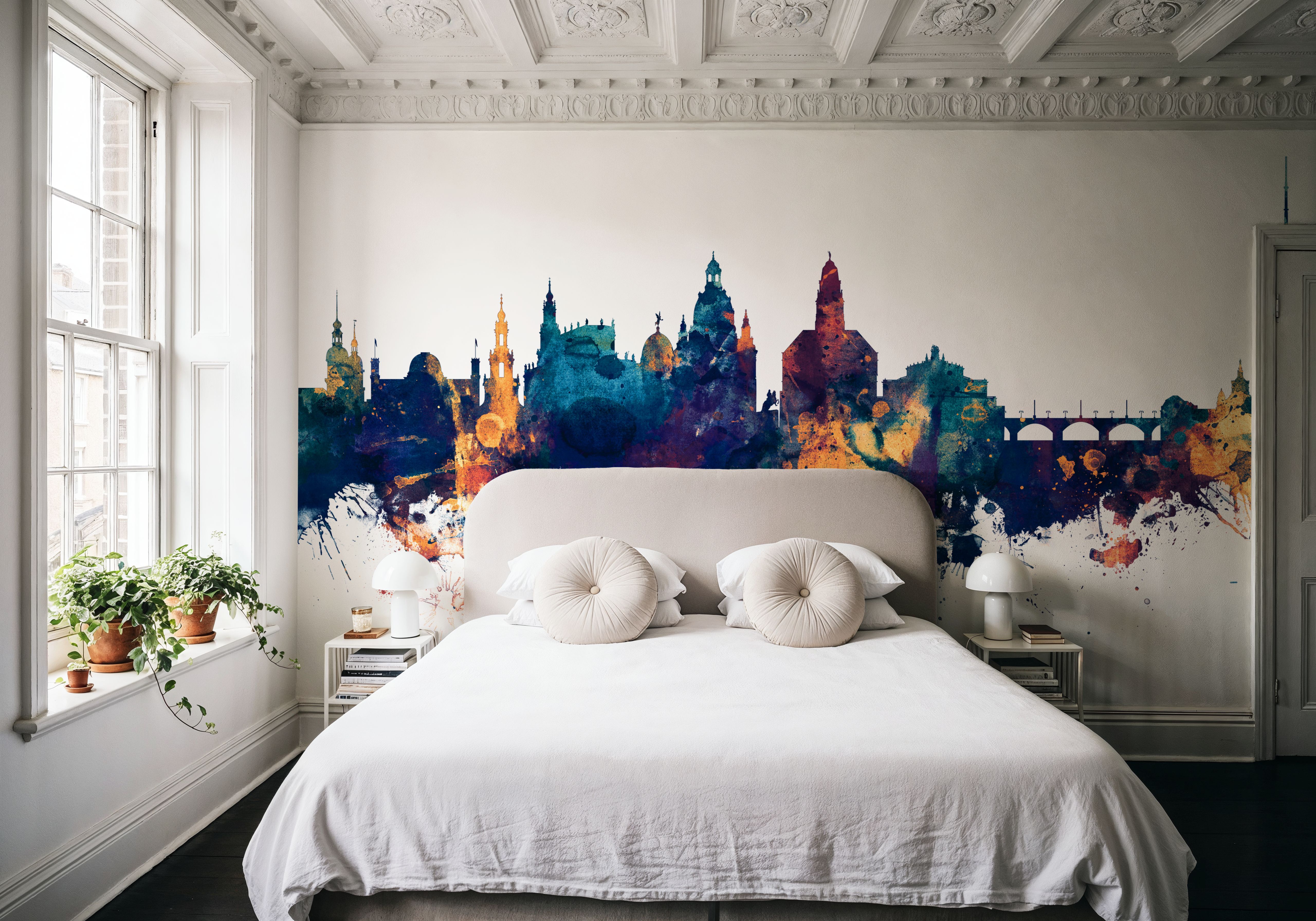 Dresden Germany Skyline Blue & Bronze