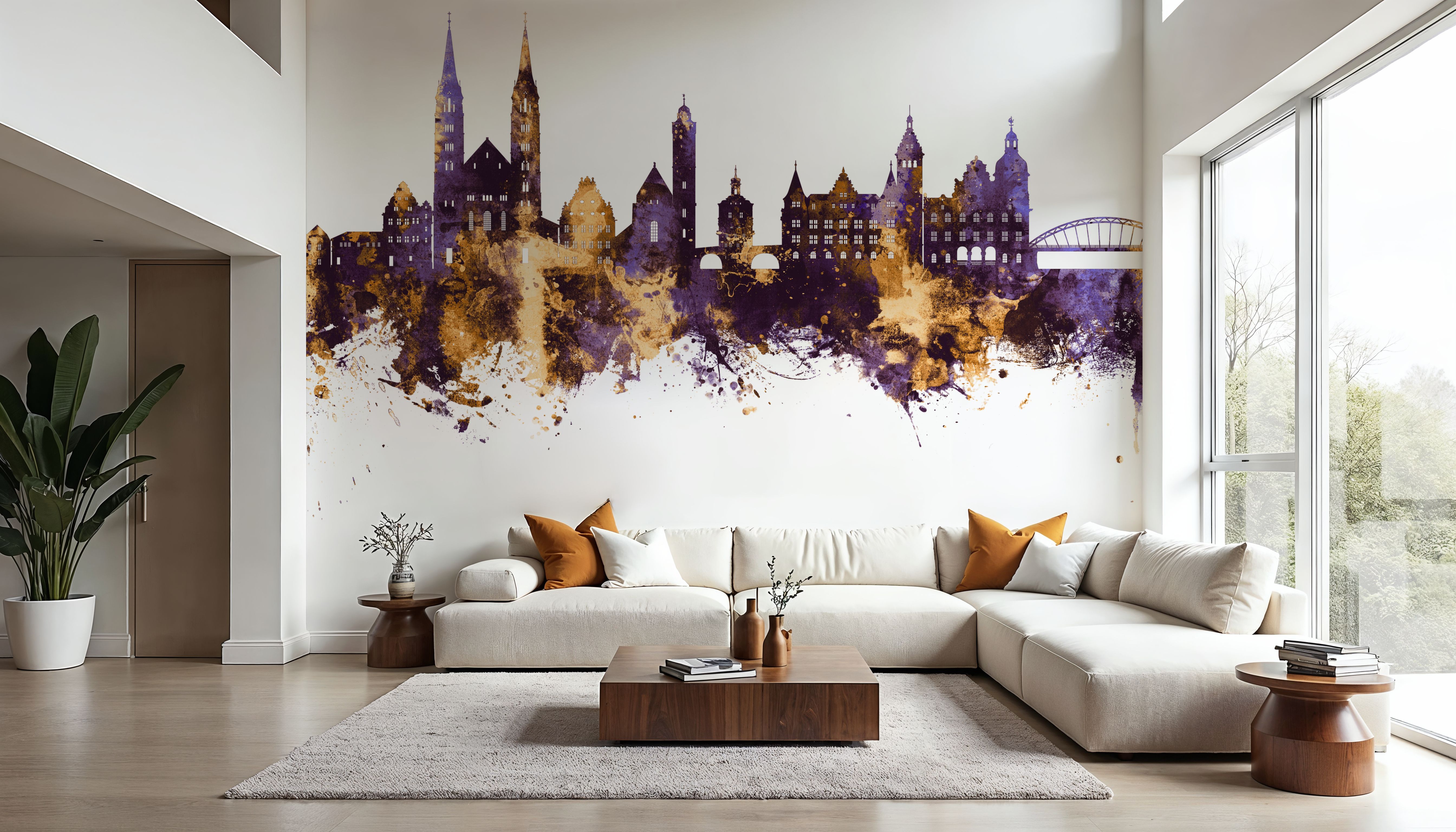 Bamberg Germany Skyline Purple & Gold