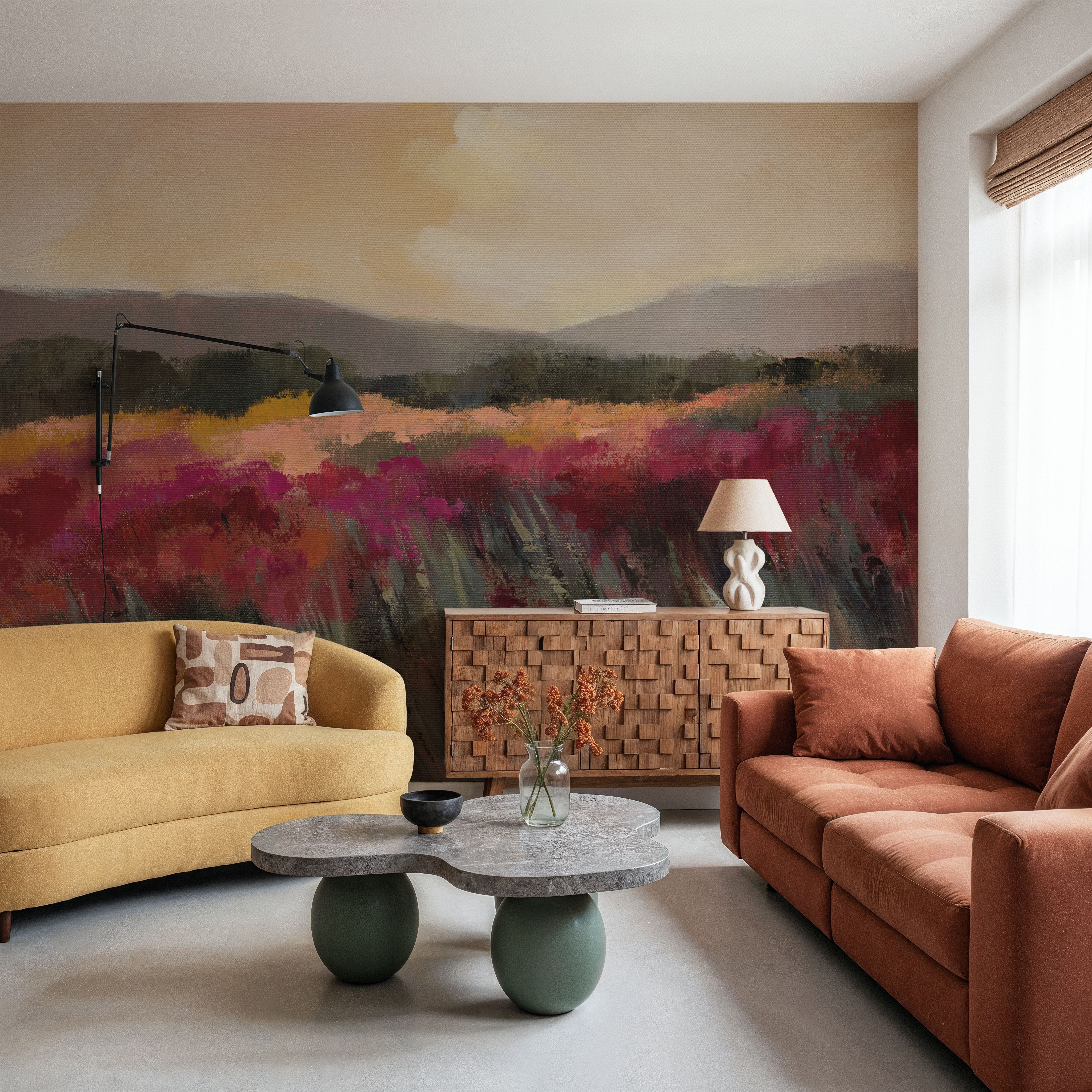 Coral and Magenta Meadow