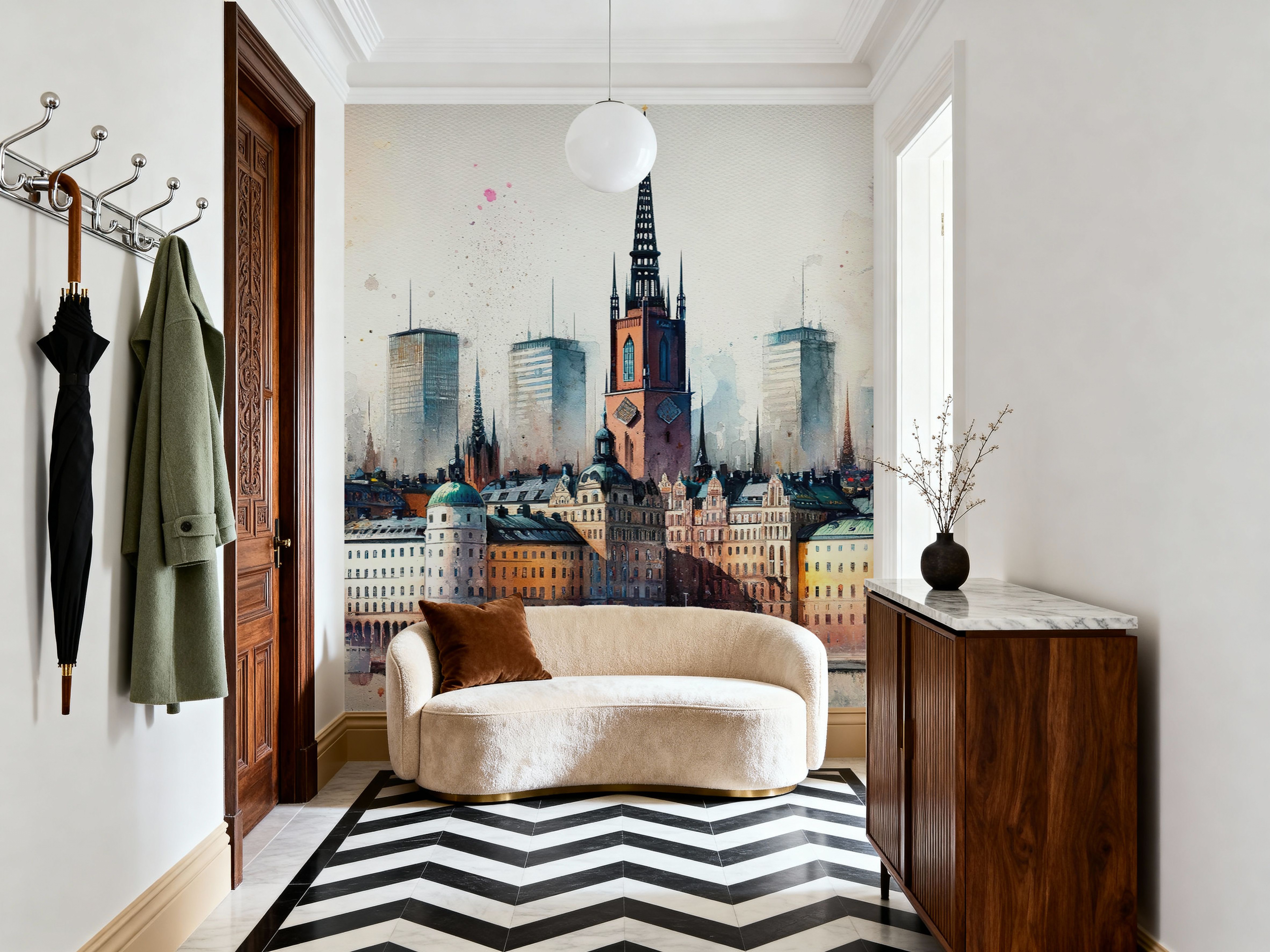 Watercolor Stockholm Skyline