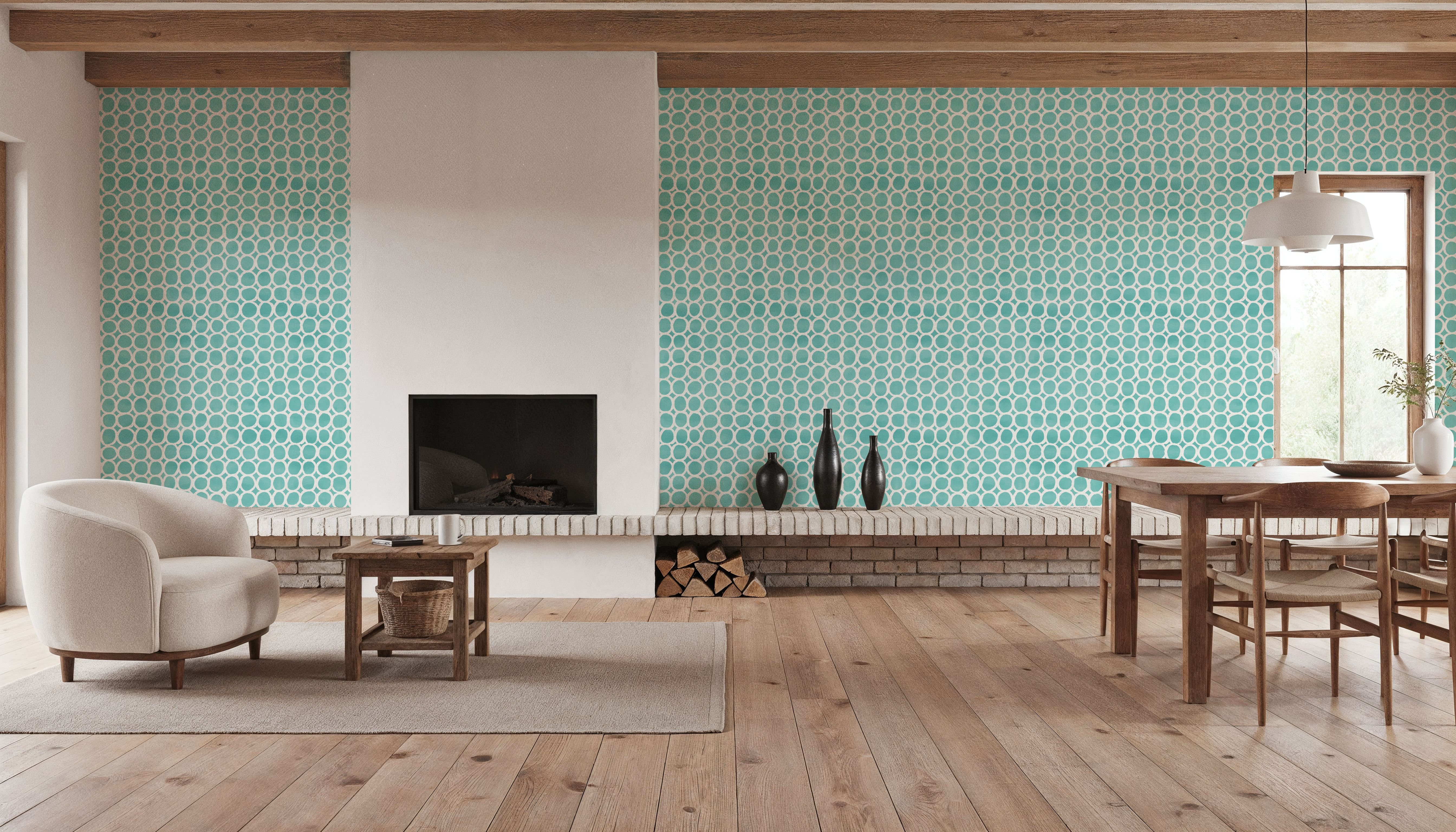 Mixed Turqouise Circles Inverse