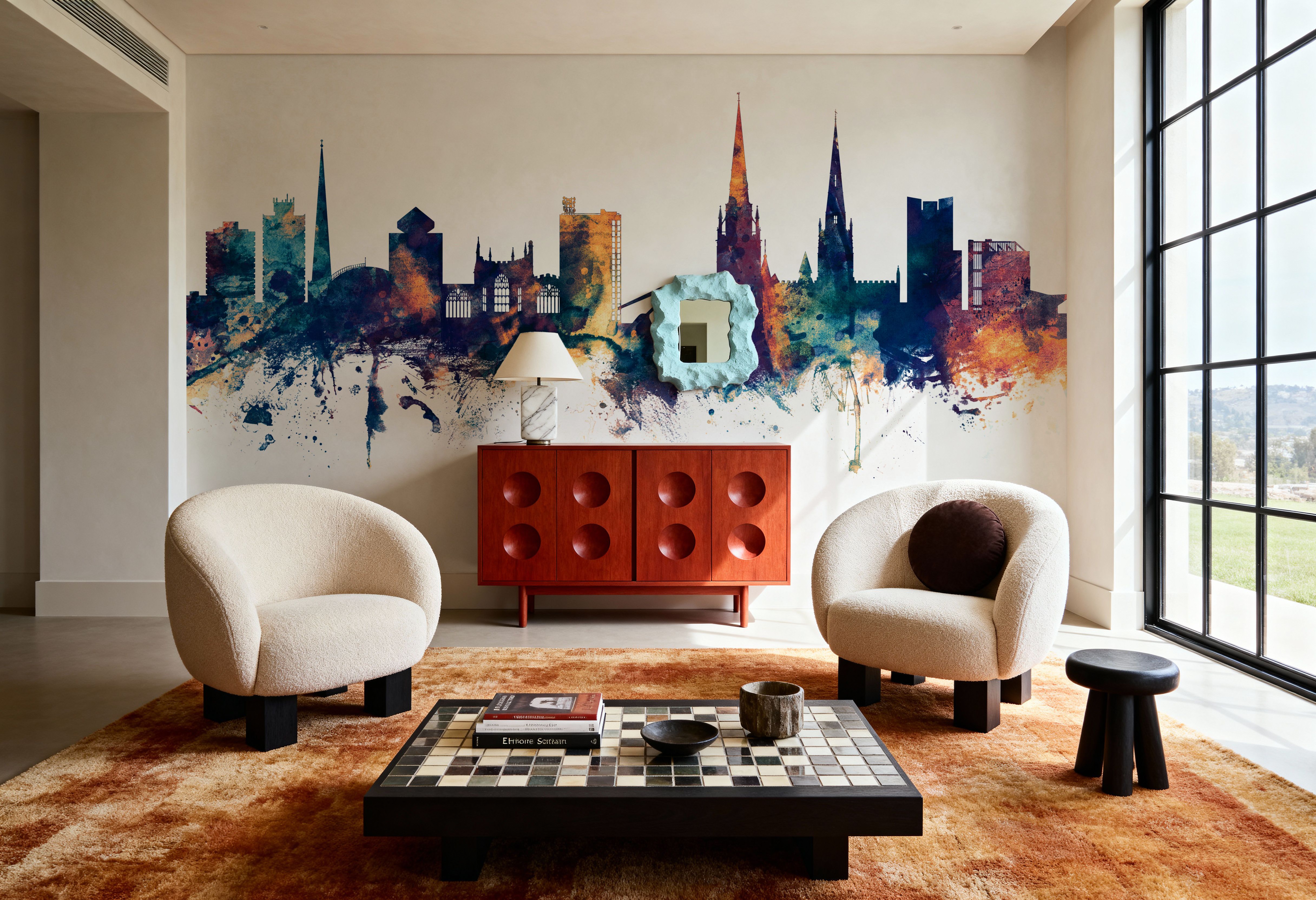 Coventry England Skyline Blue & Bronze