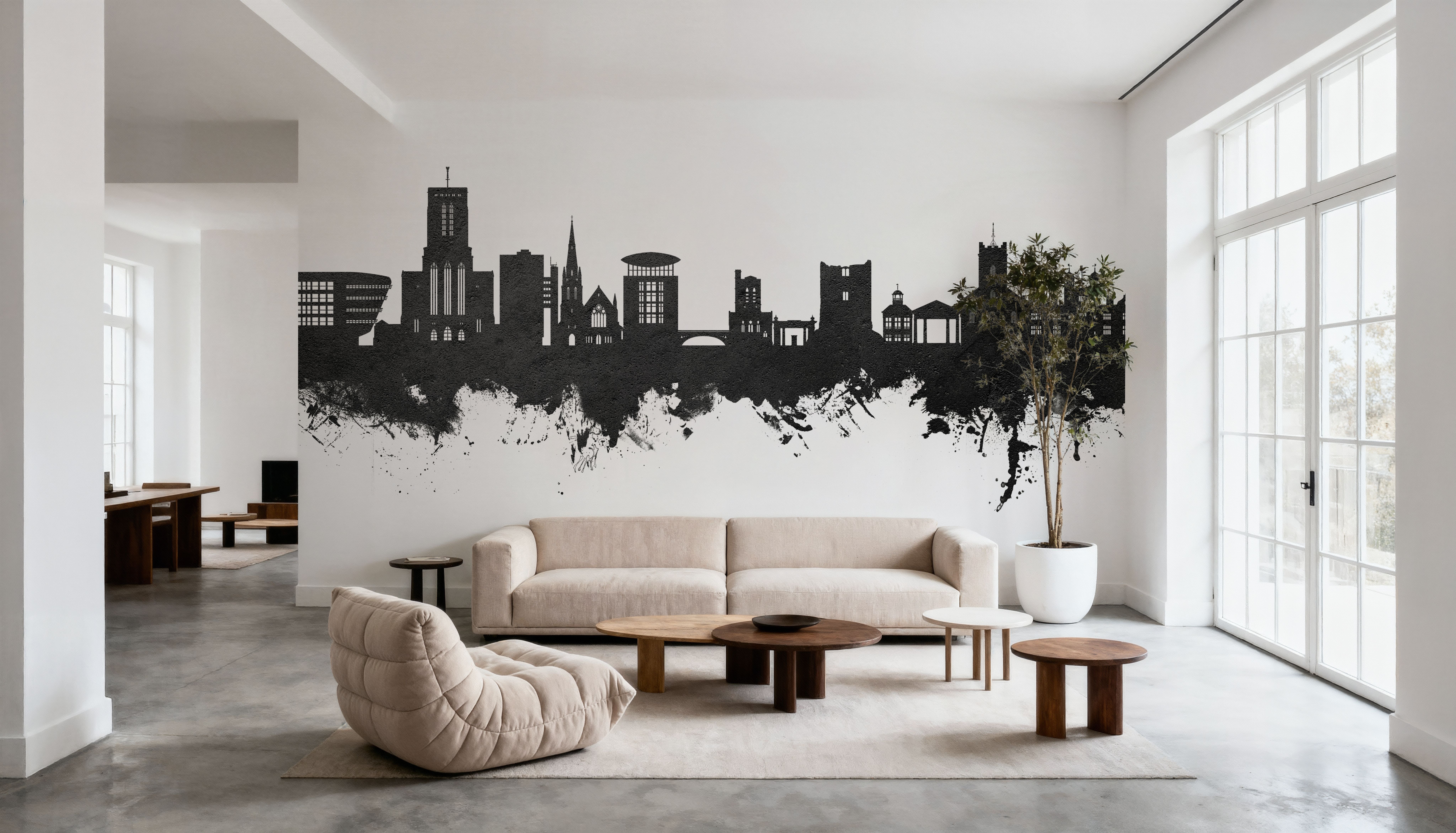 Guildford England Skyline Black & White