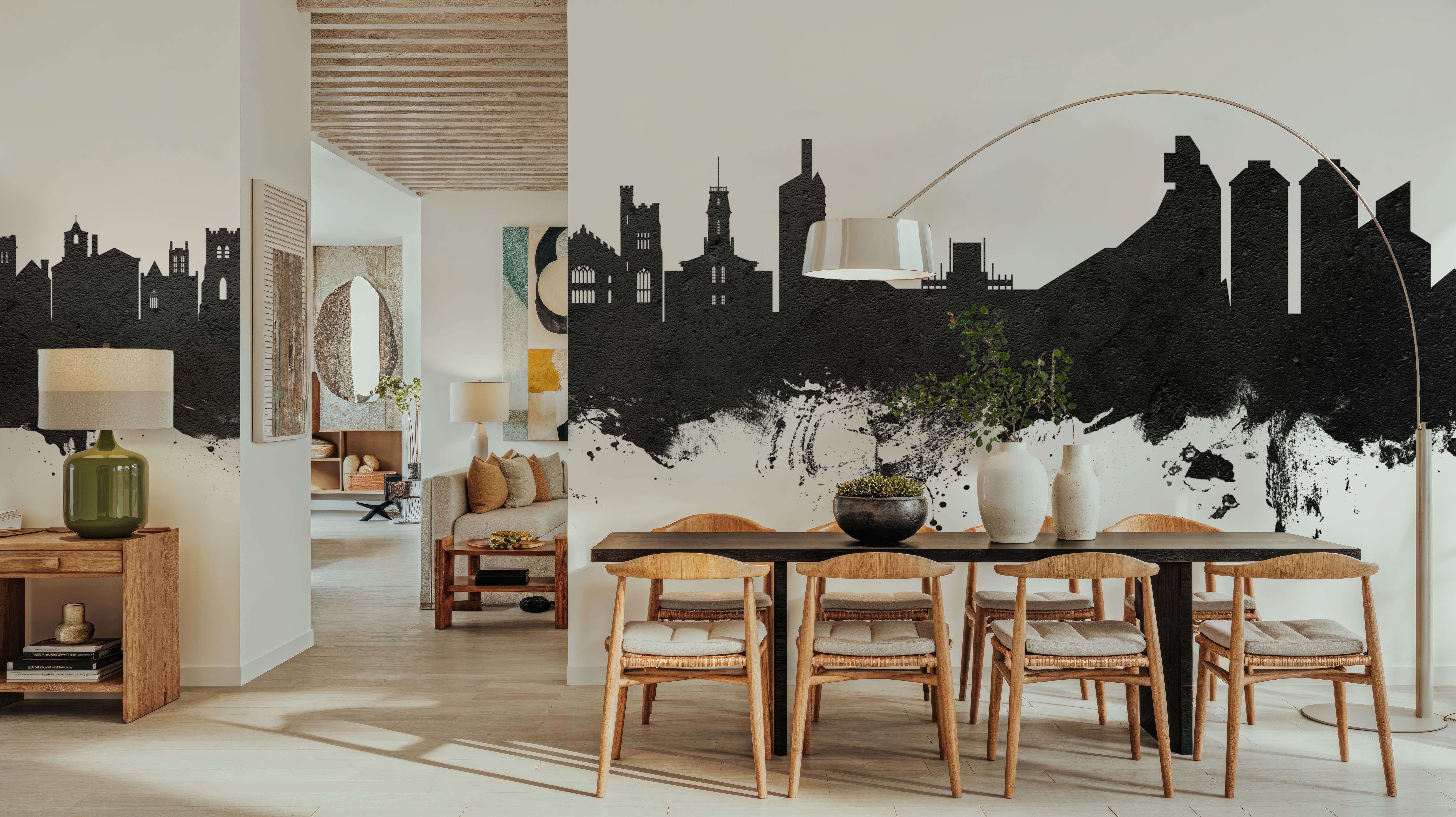 Boulder Colorado Skyline Black & White, Wallpaper