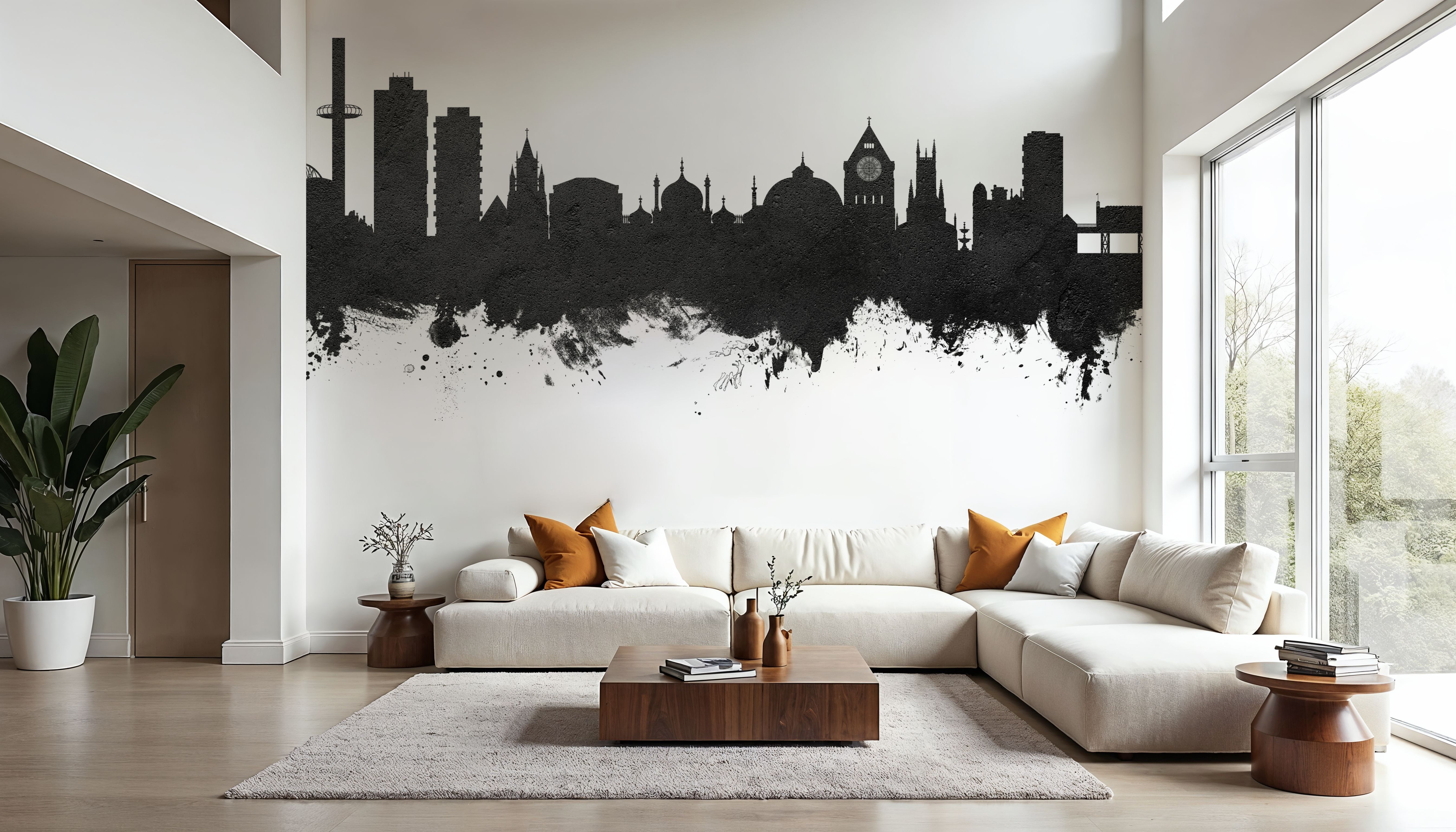 Brighton England Skyline Black & White, Wallpaper