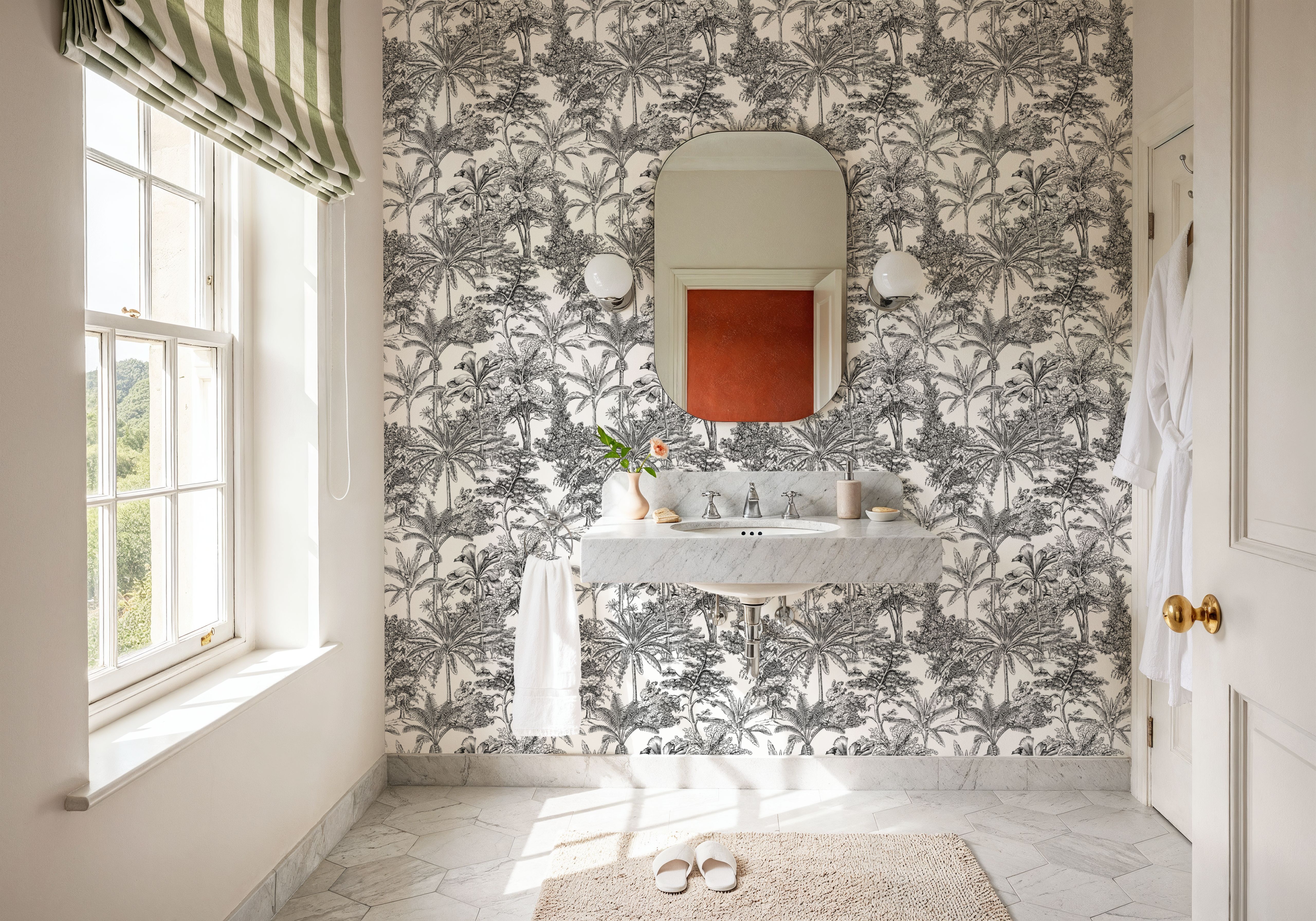 Jungle Tree Toile, Wallpaper