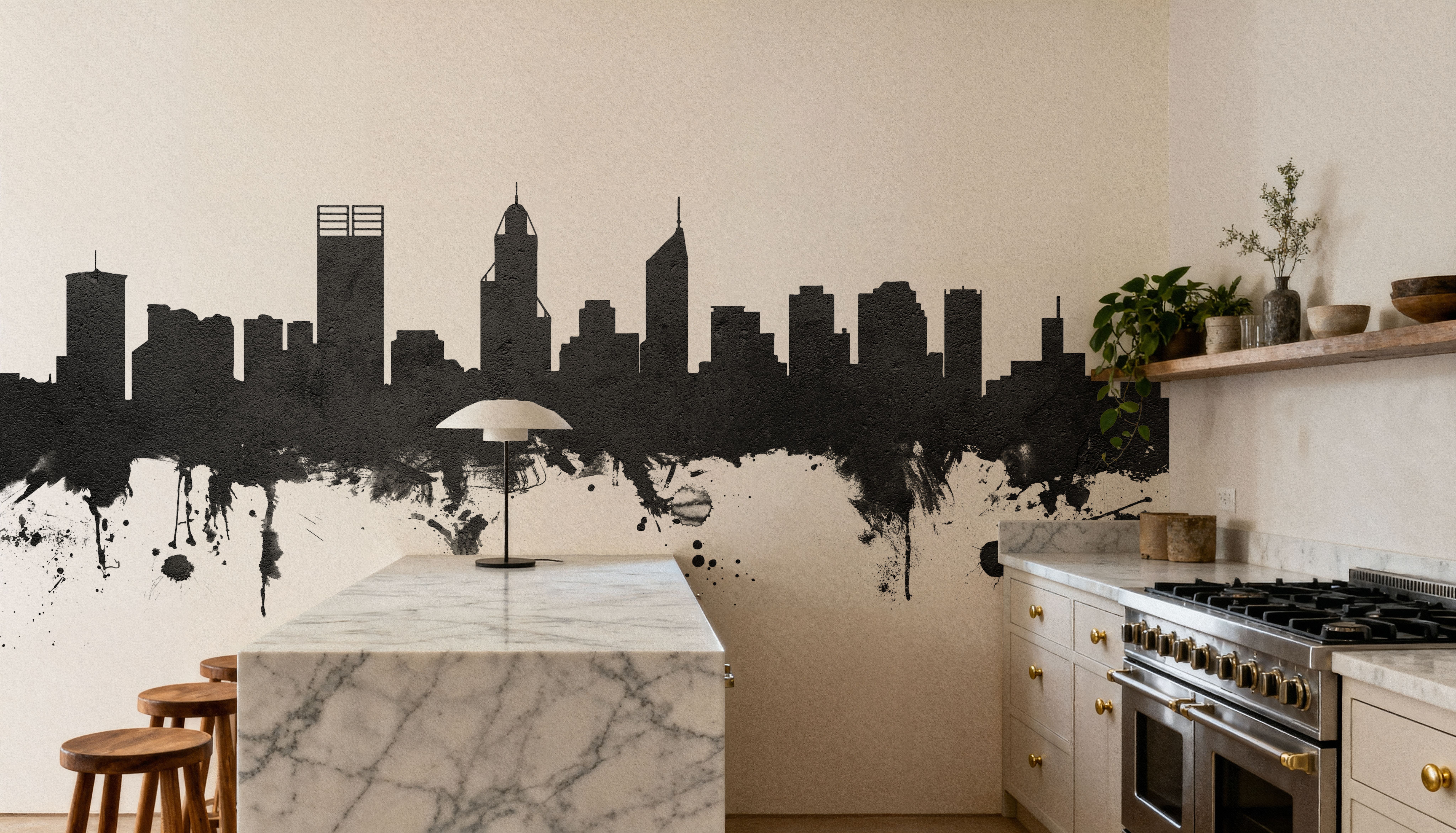 Perth Australia Skyline Black & White