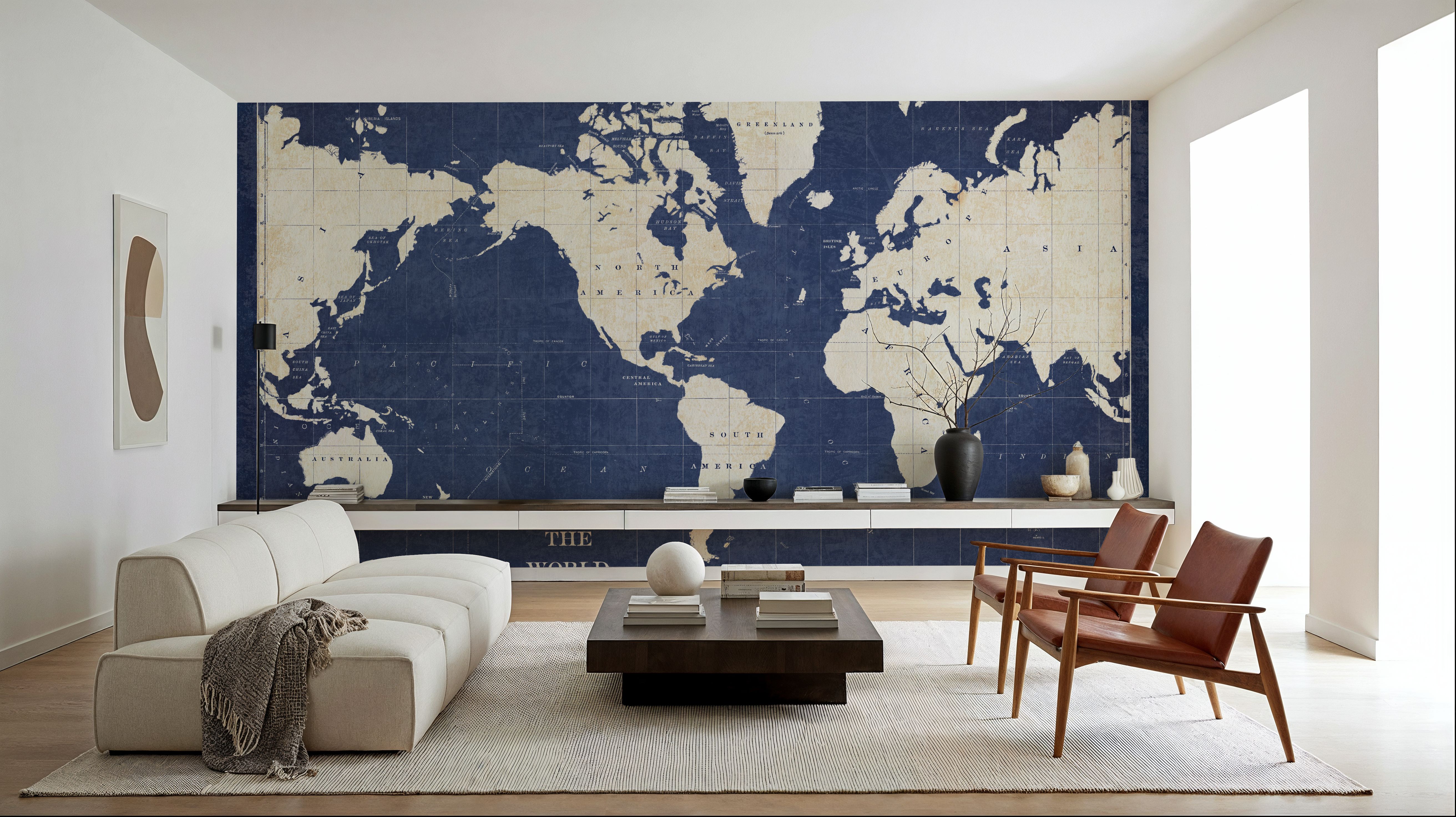 Blueprint World Map Dark, Carte da parati