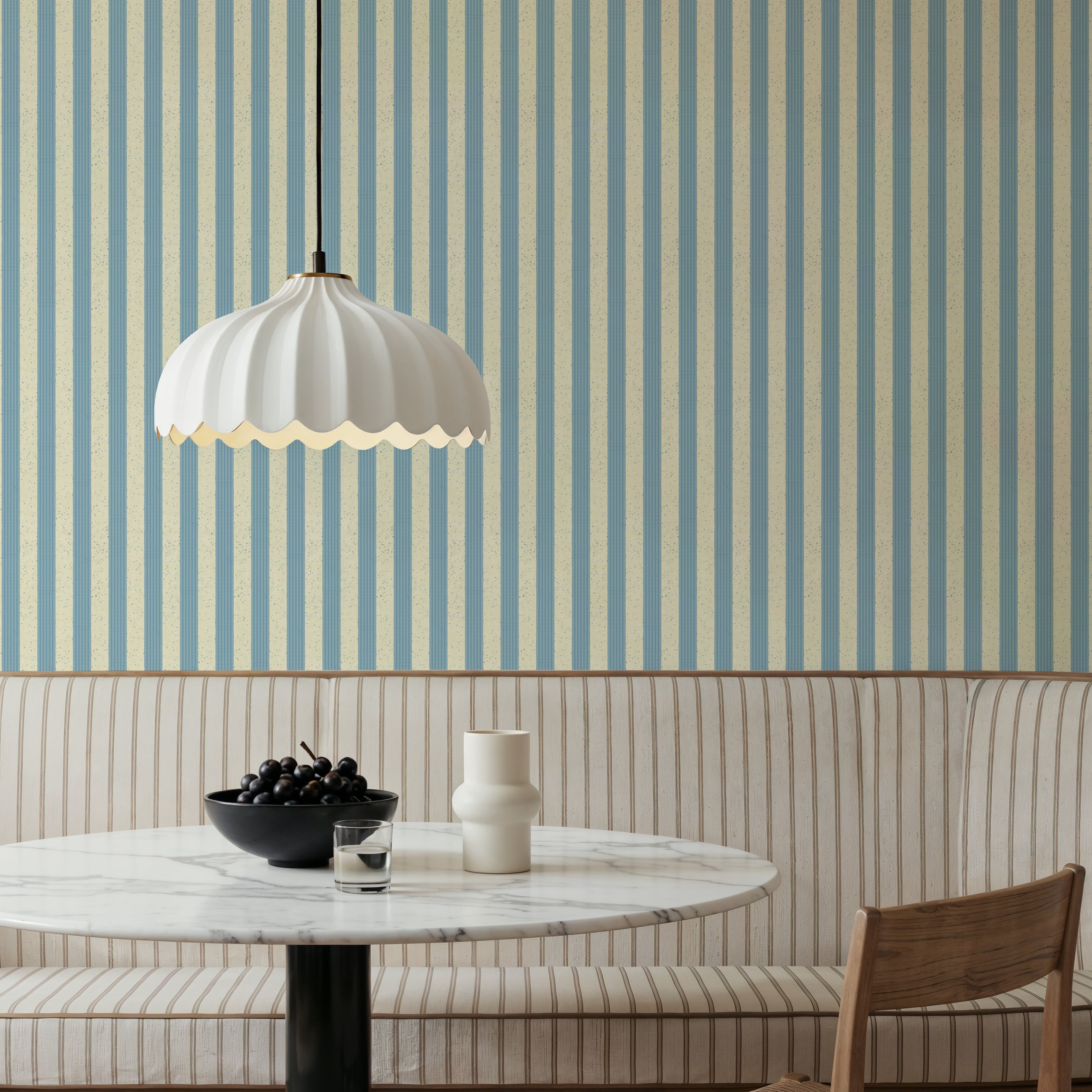 Ticking Awning Stripes, Baby Blue, Papier peint