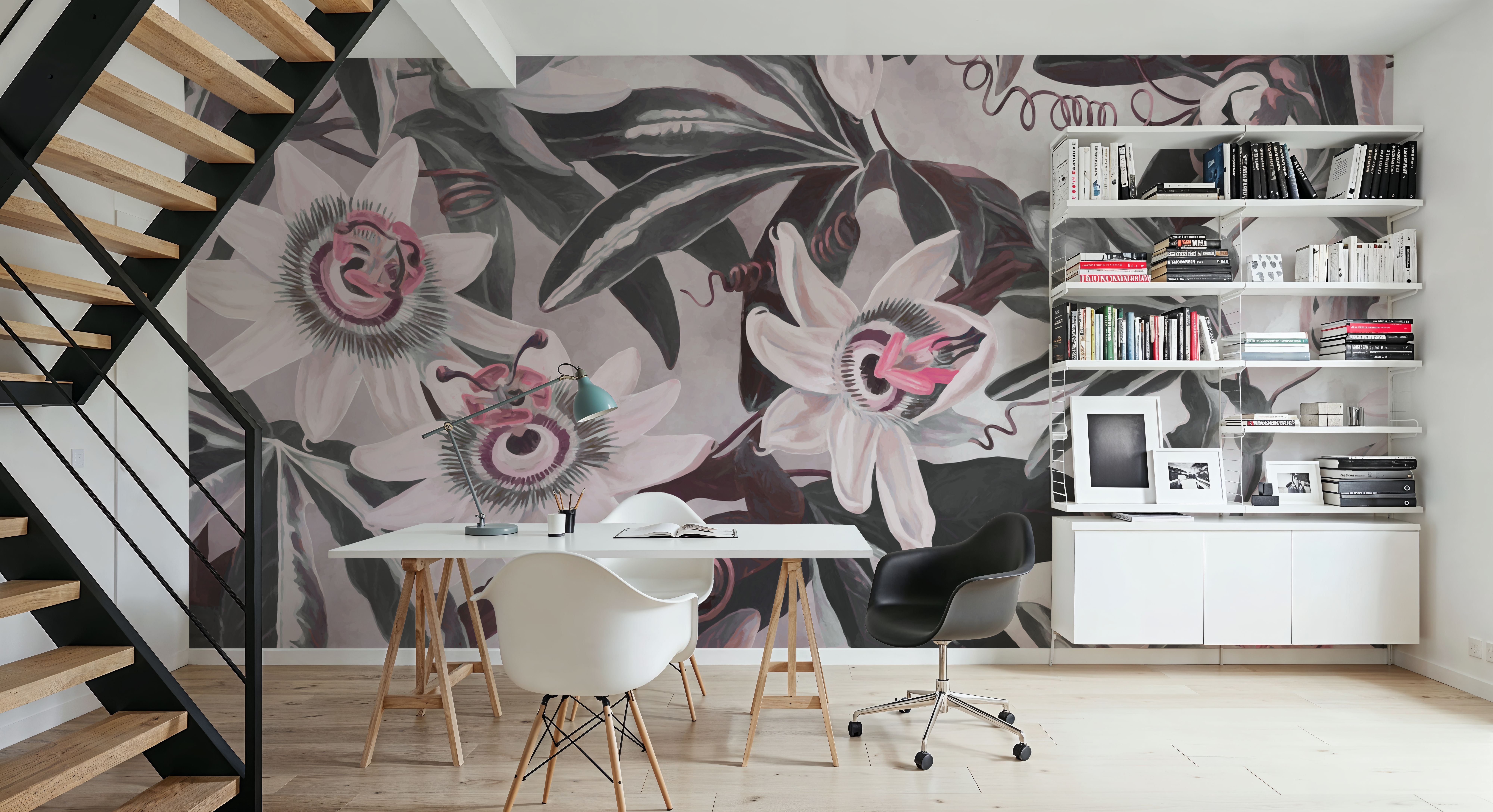 White Passiflora Light Red