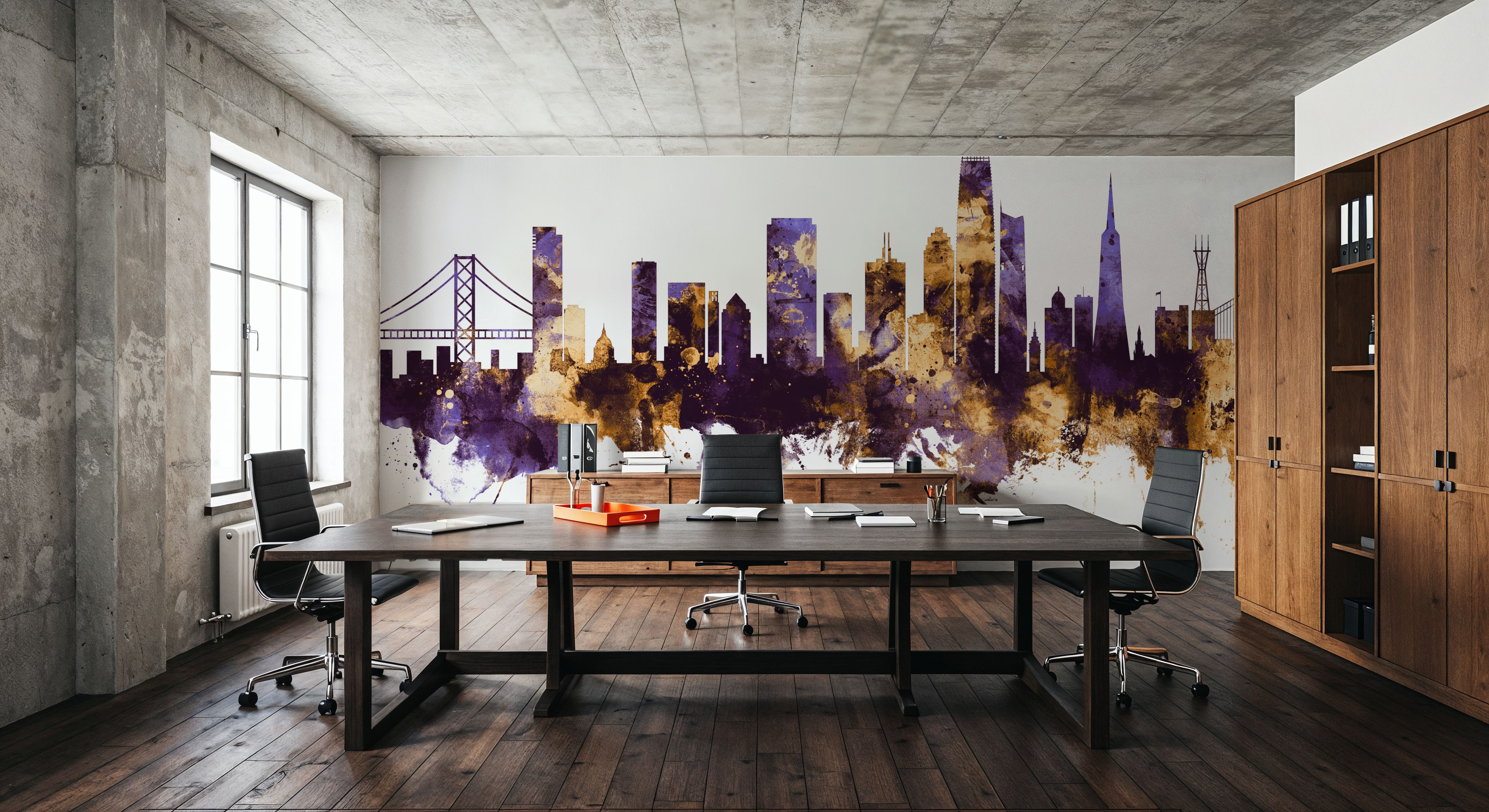 San Francisco Skyline Purple & Gold