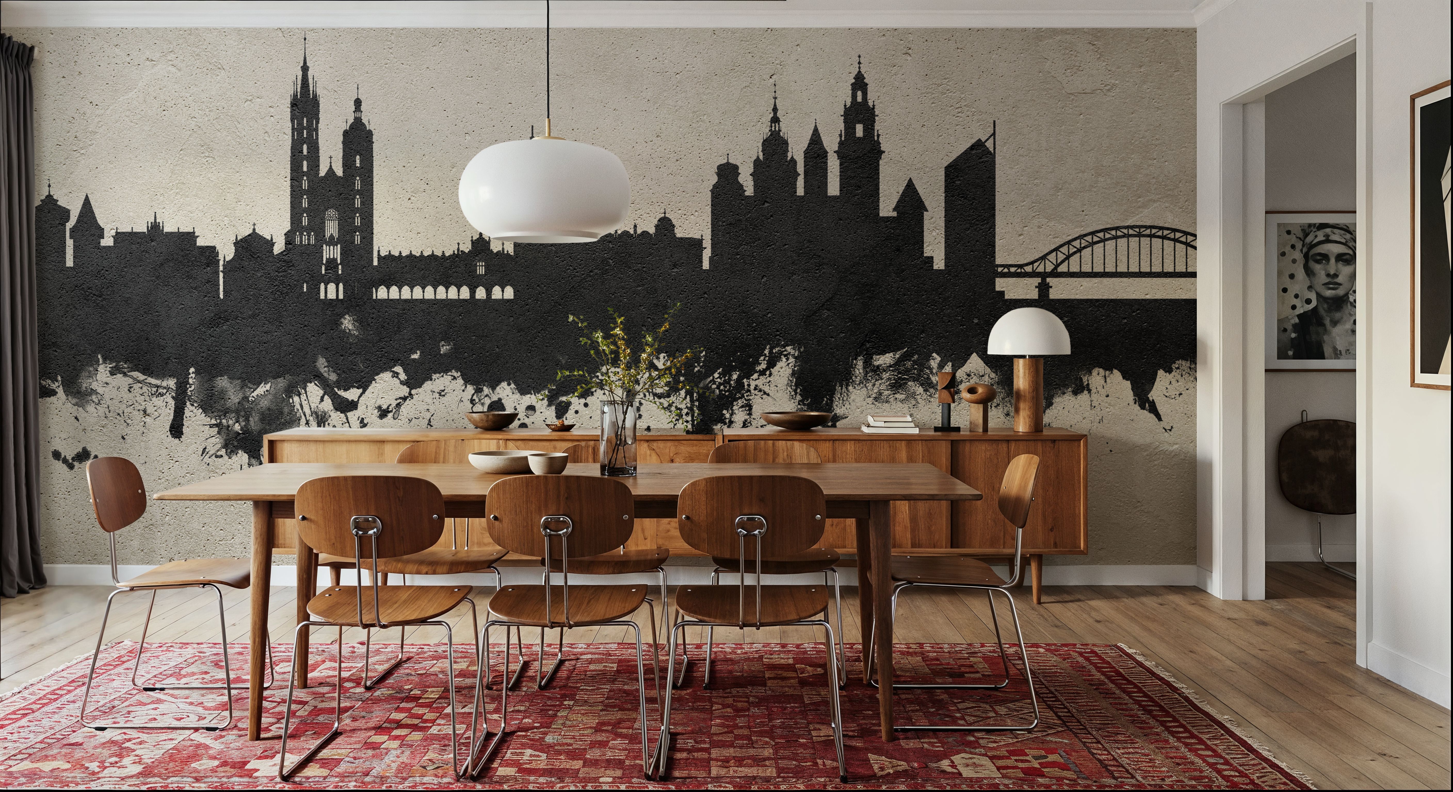 Krakow Skyline Concrete, Wallpaper