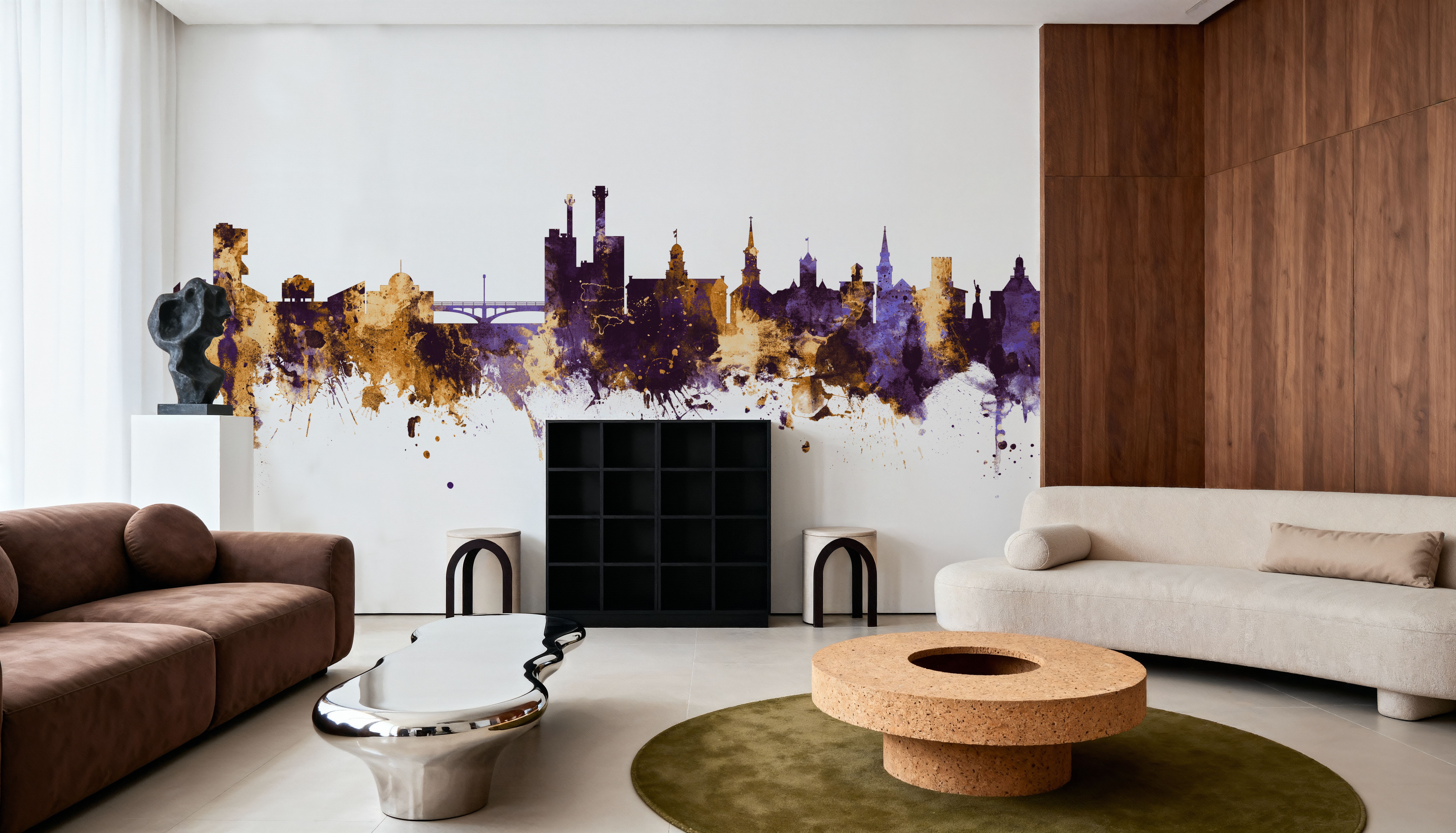 Iowa City Skyline Purple & Gold
