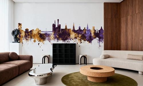 Iowa City Skyline Purple & Gold