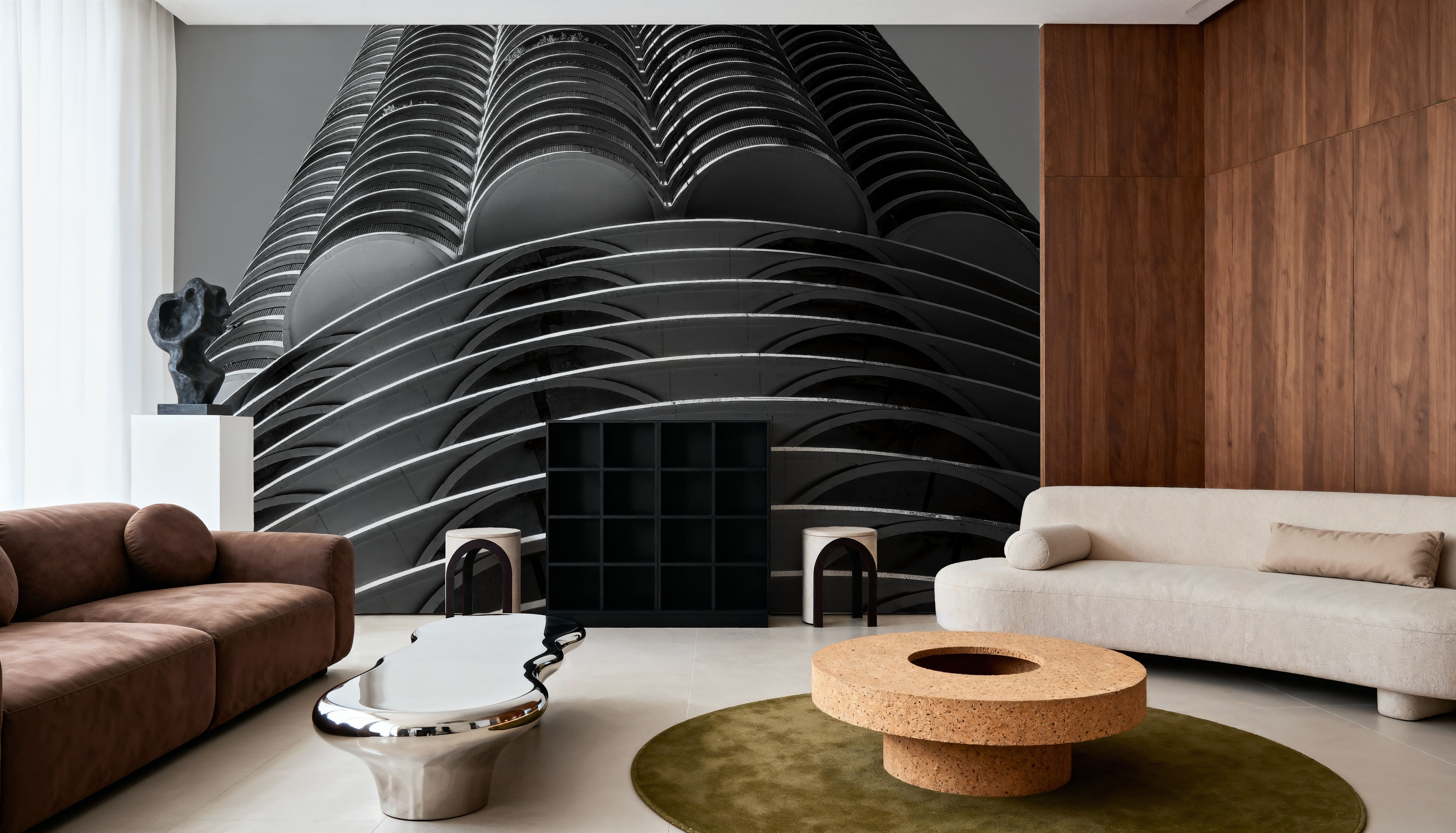 Chicago Skyline Marina City III BW