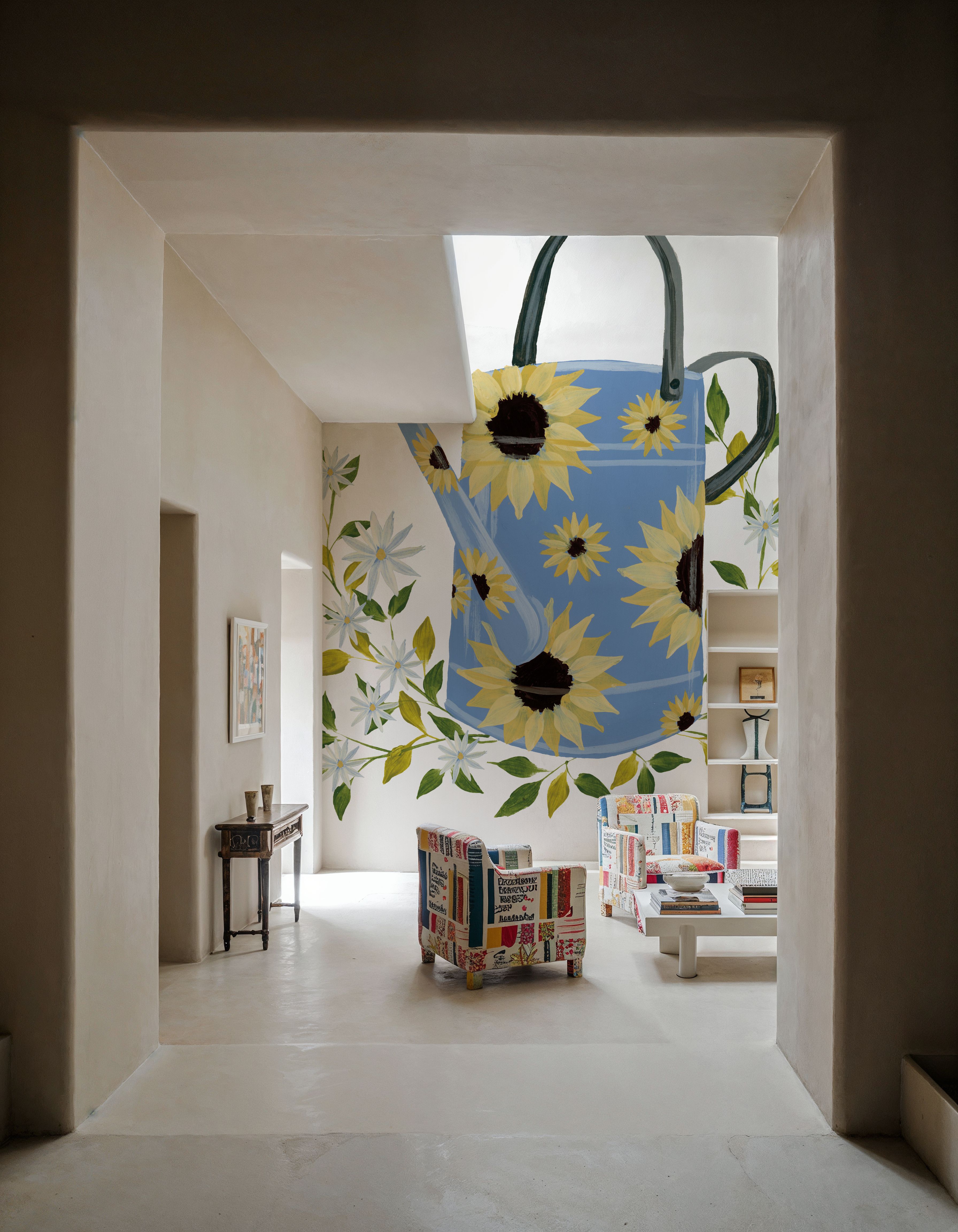 Watering Can with Daisies