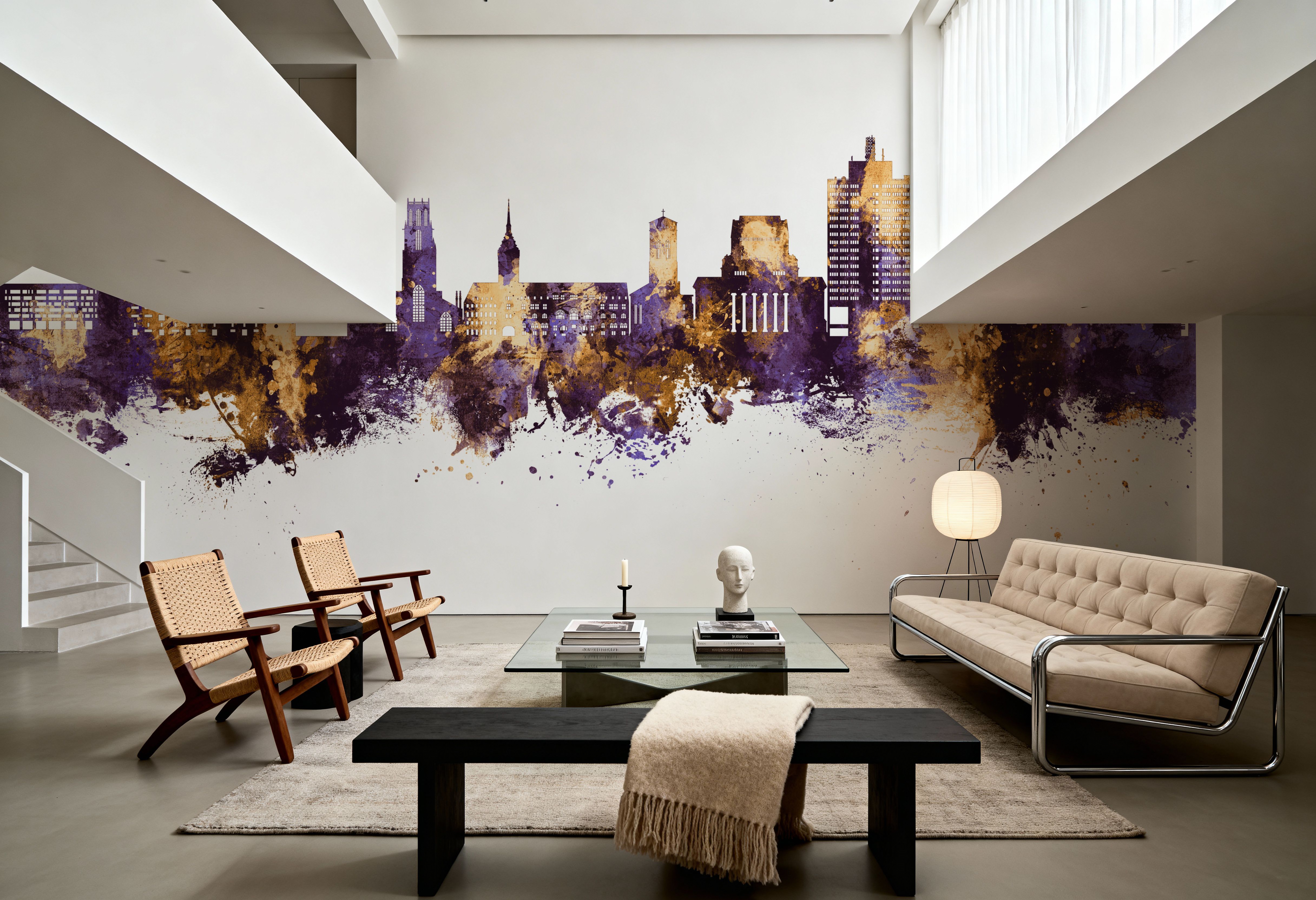 Duisburg Germany Skyline Purple & Gold