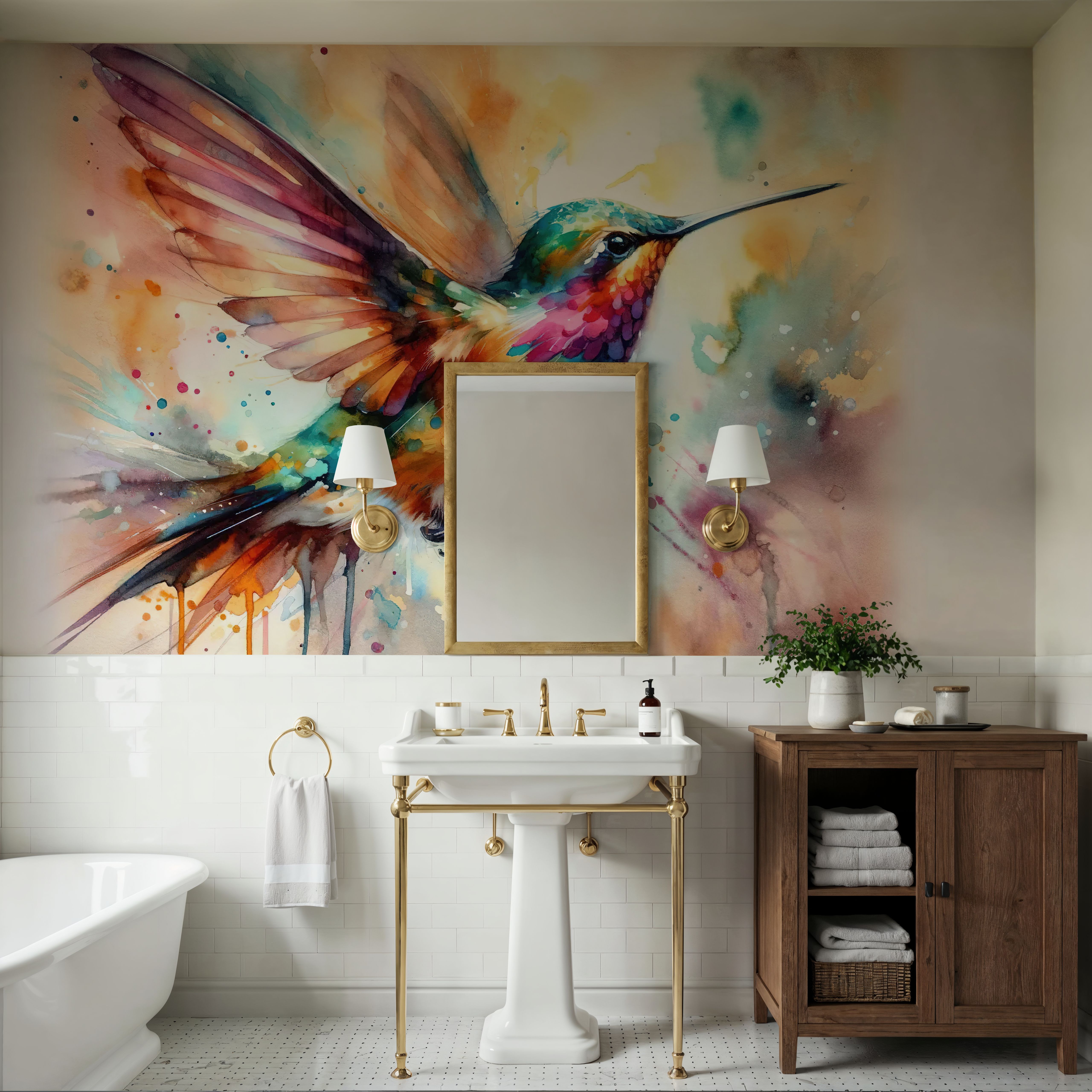 Iridescent Hummingbird Mid Flight