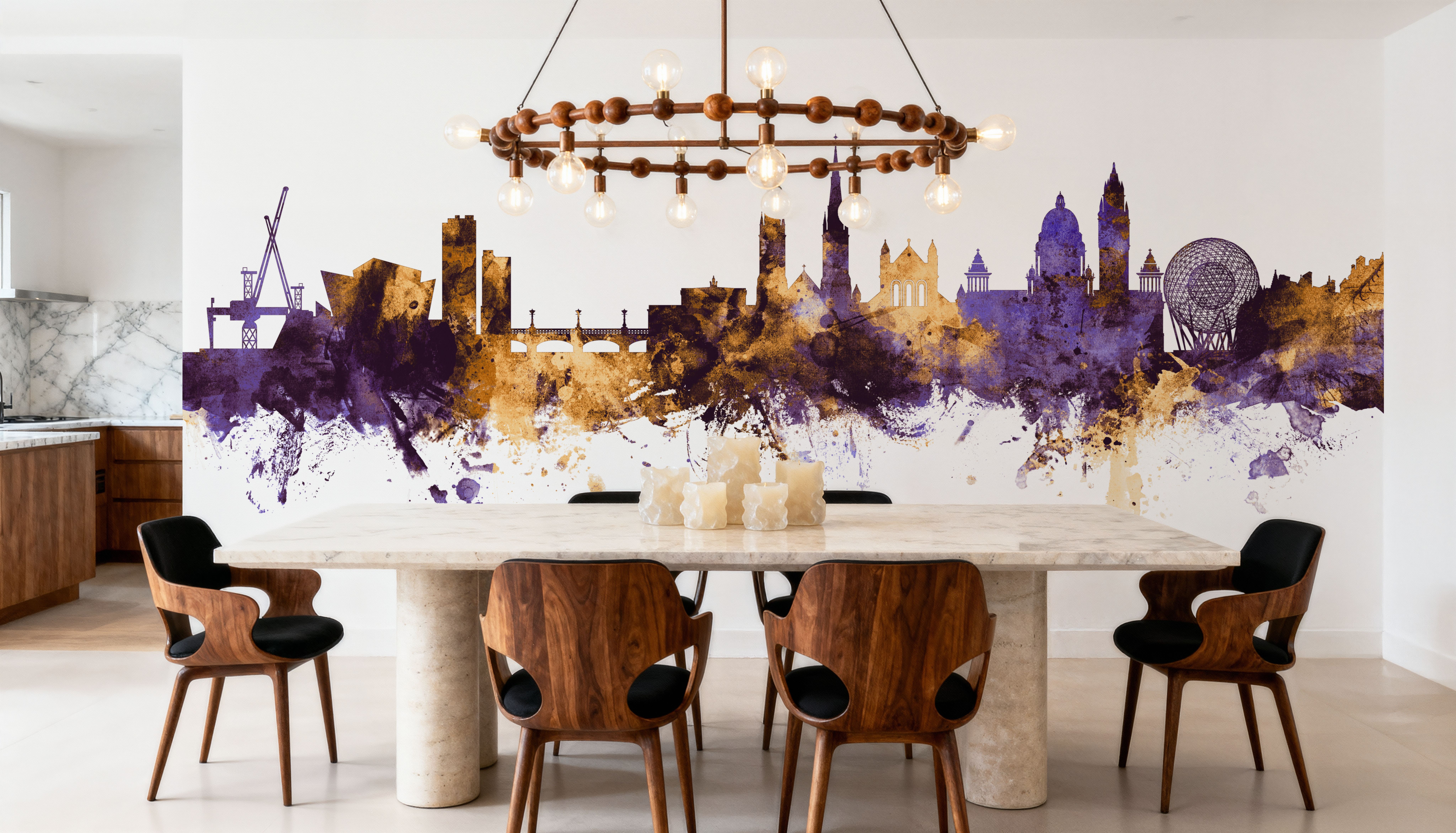 Belfast Northern Ireland Skyline Purple & Gold