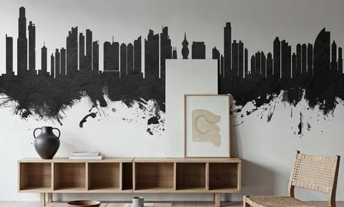Panama City Skyline Black & White
