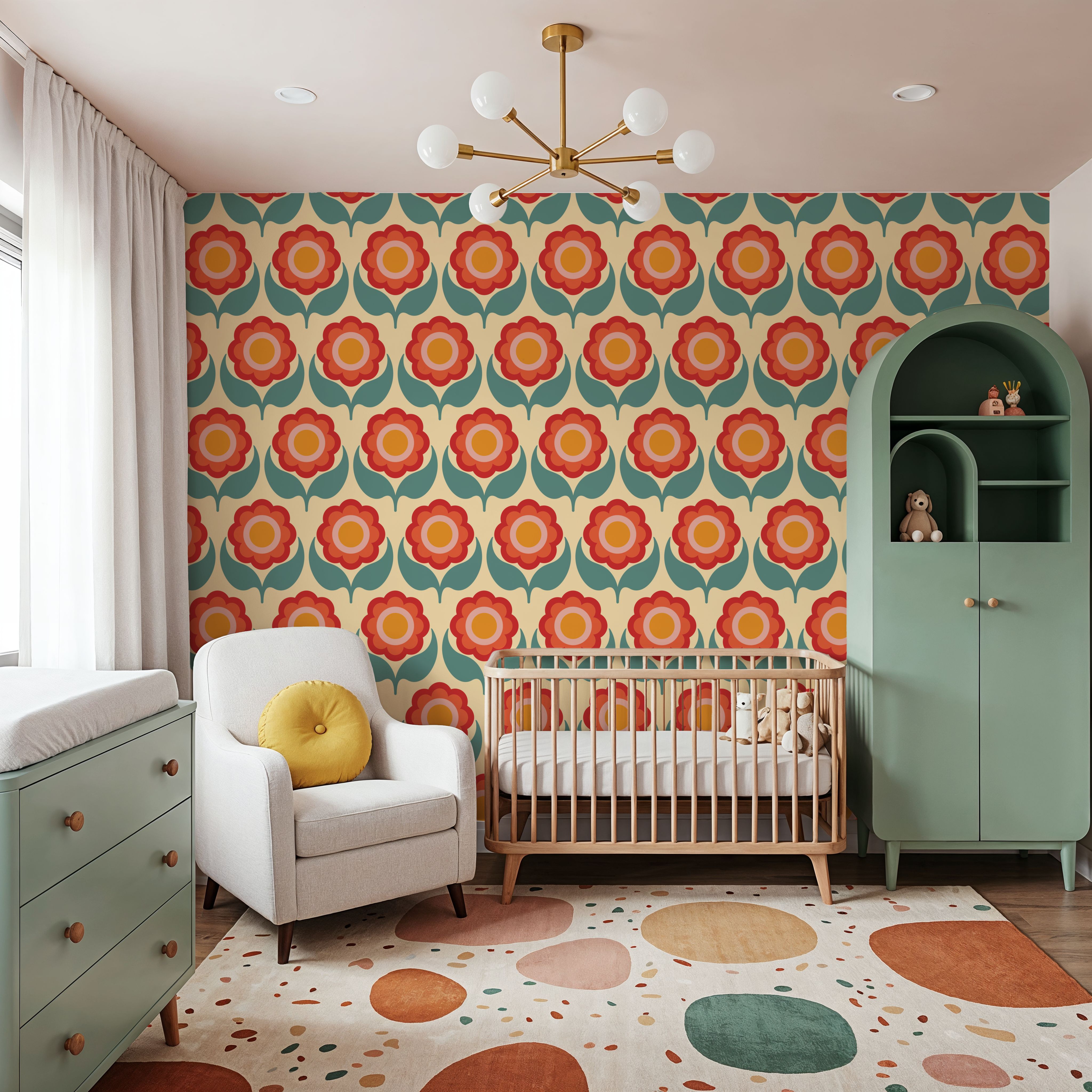 70's Fun Flowers, Bright