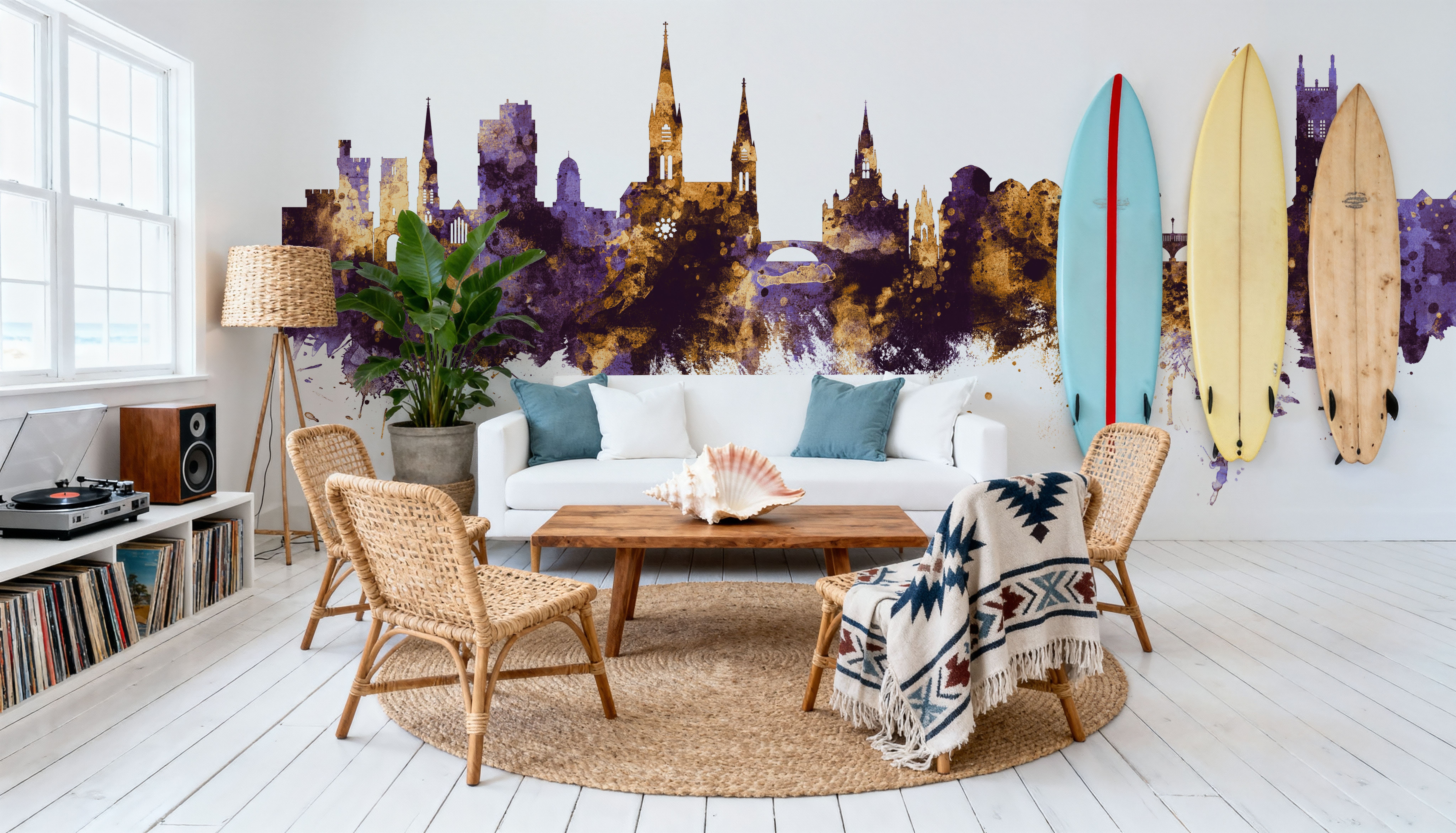 Cork Ireland Skyline Purple & Gold