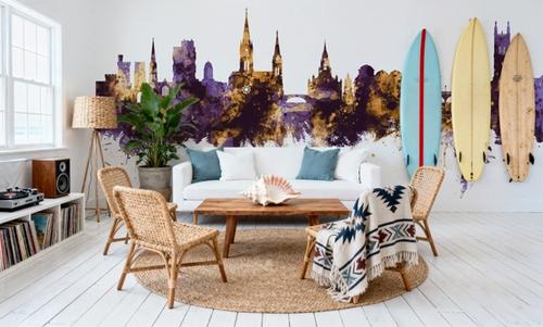 Cork Ireland Skyline Purple & Gold