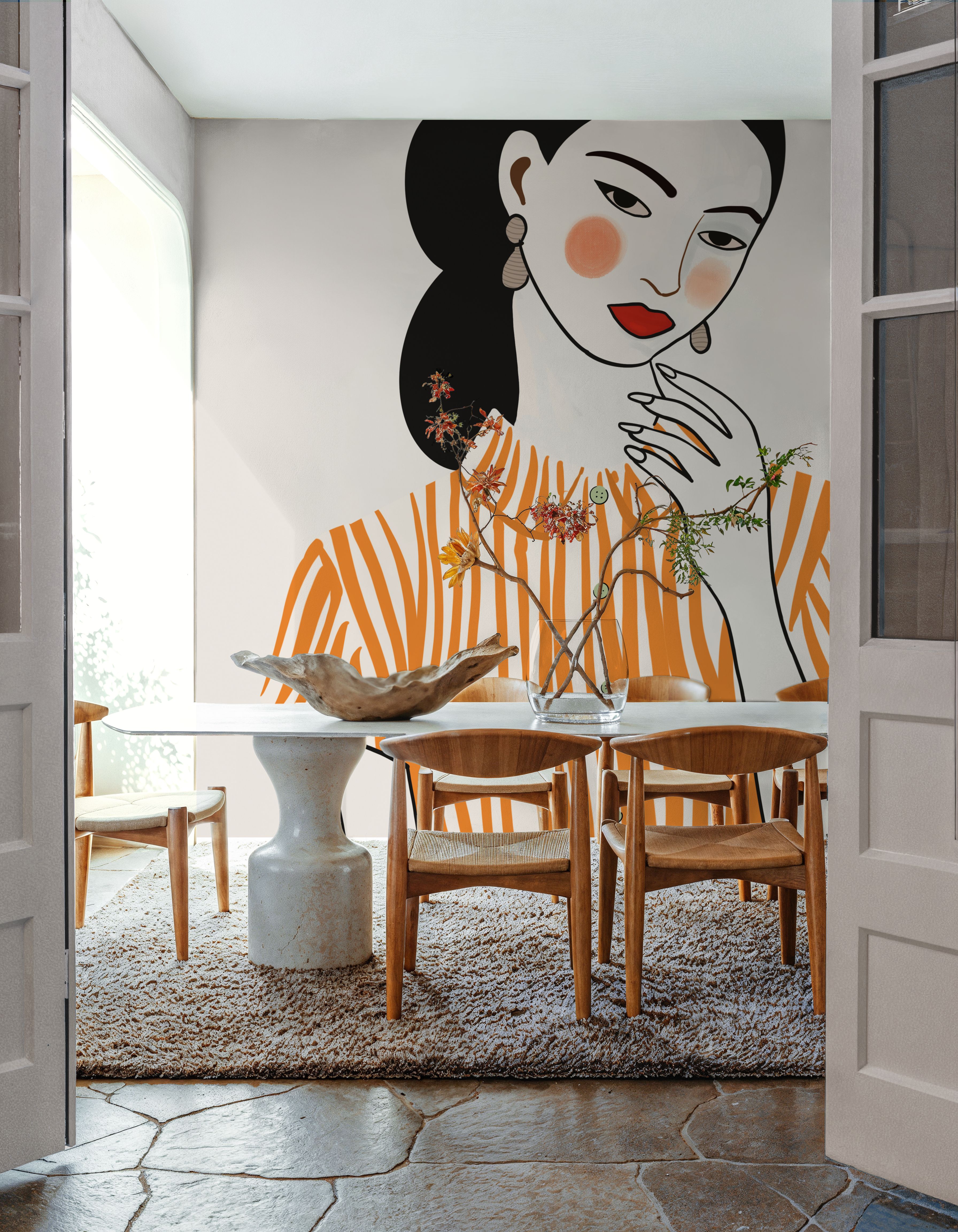 Woman in Striped Blouse II