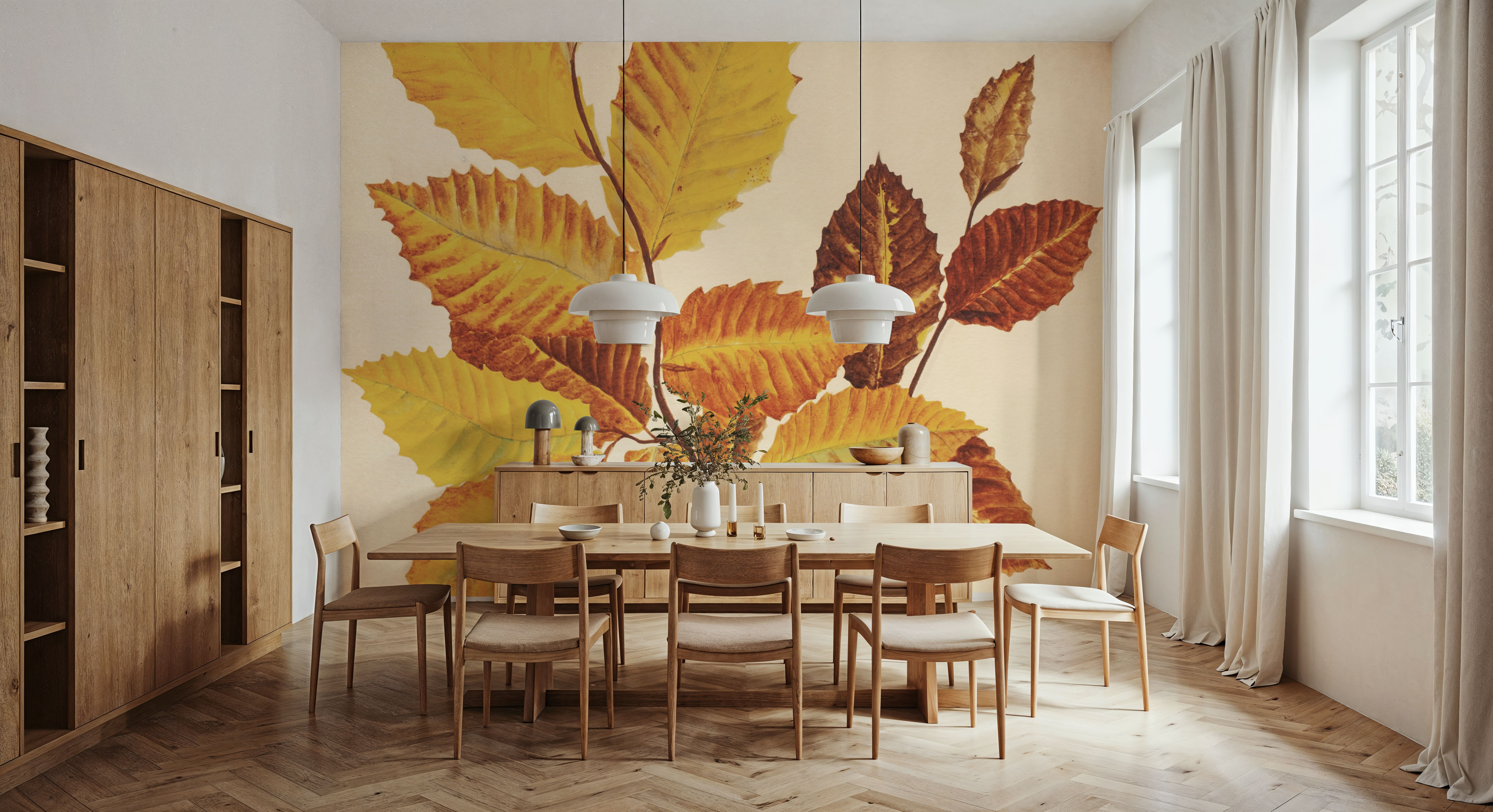 Fall Leaves IV Muted, Behang