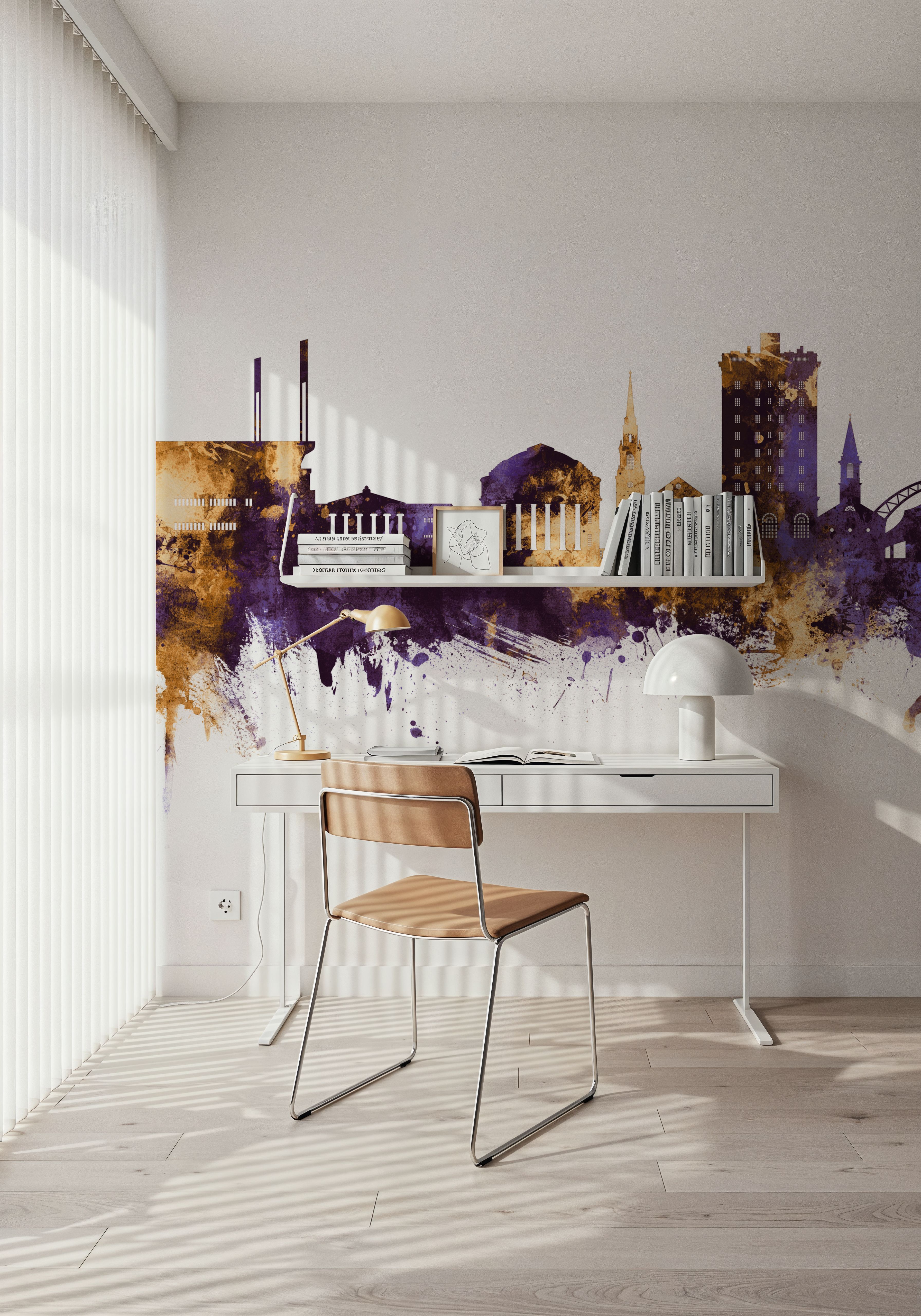 Charlottesville Virginia Skyline Purple & Gold