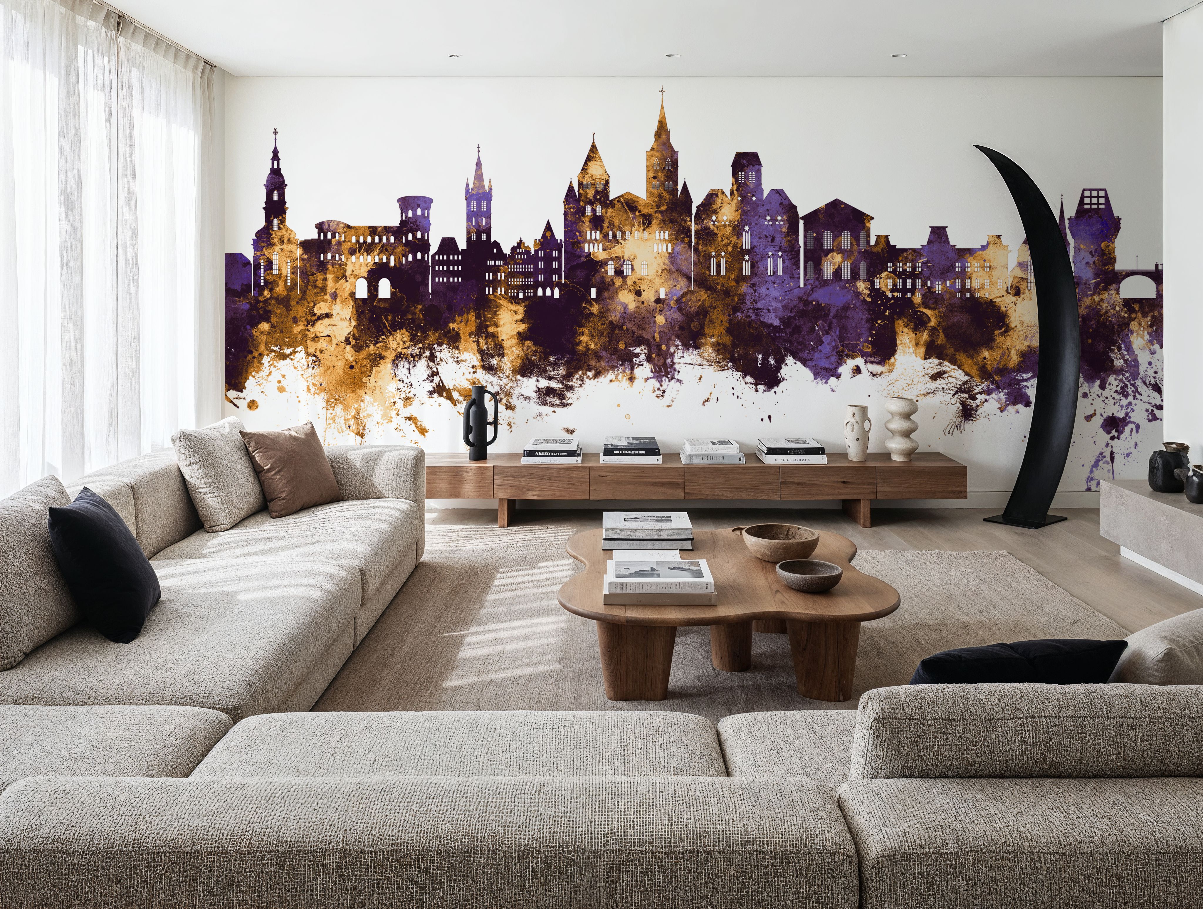 Trier Germany Skyline Purple & Gold