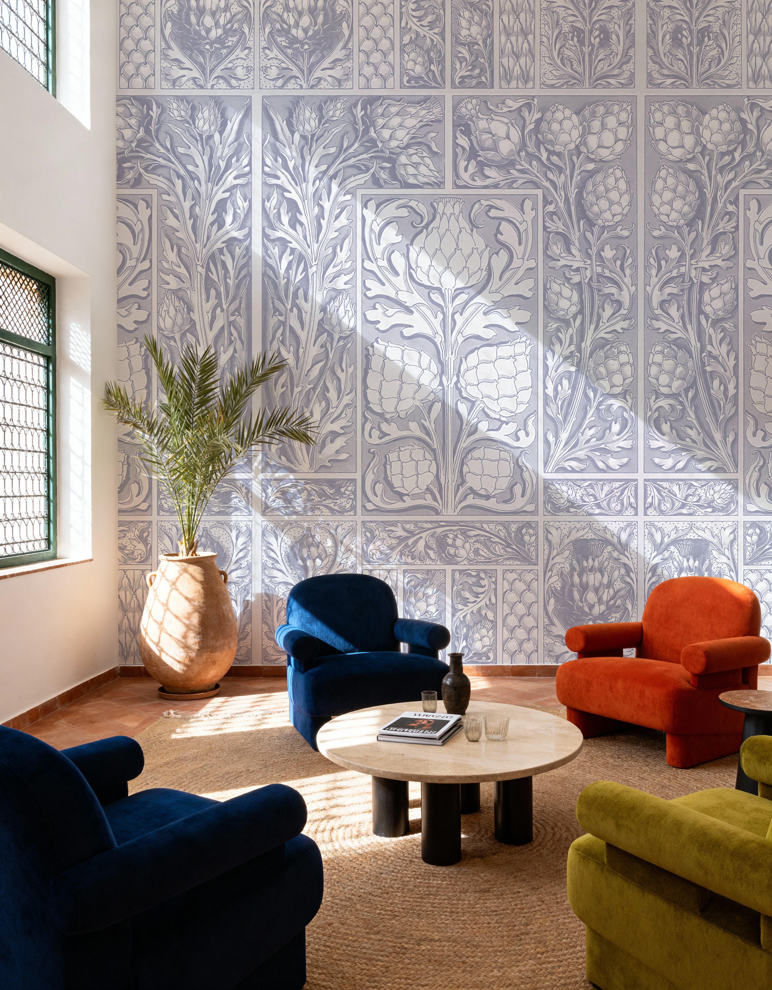 Clear Thistle Wall Blue