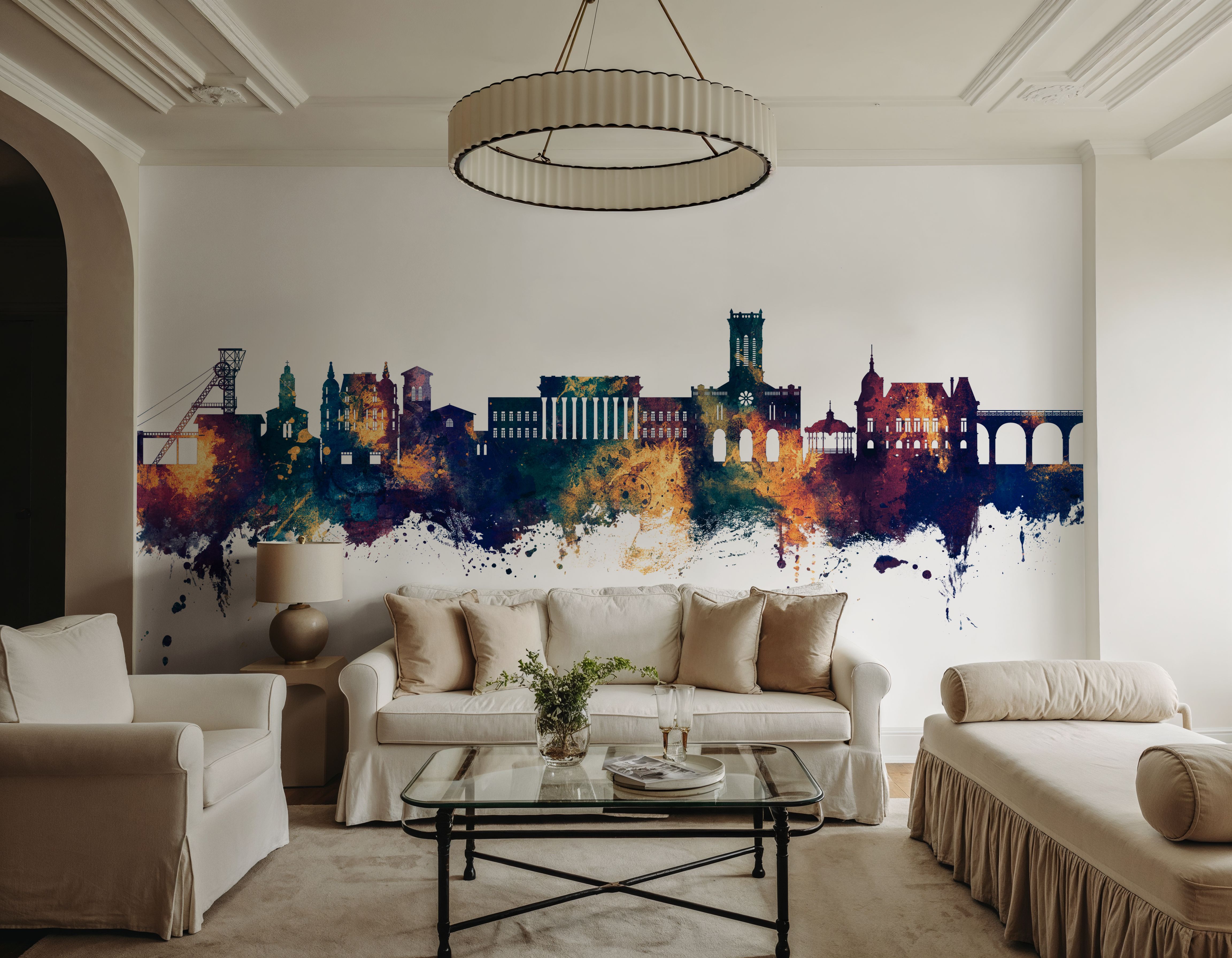 Saint-Étienne France Skyline Blue & Bronze