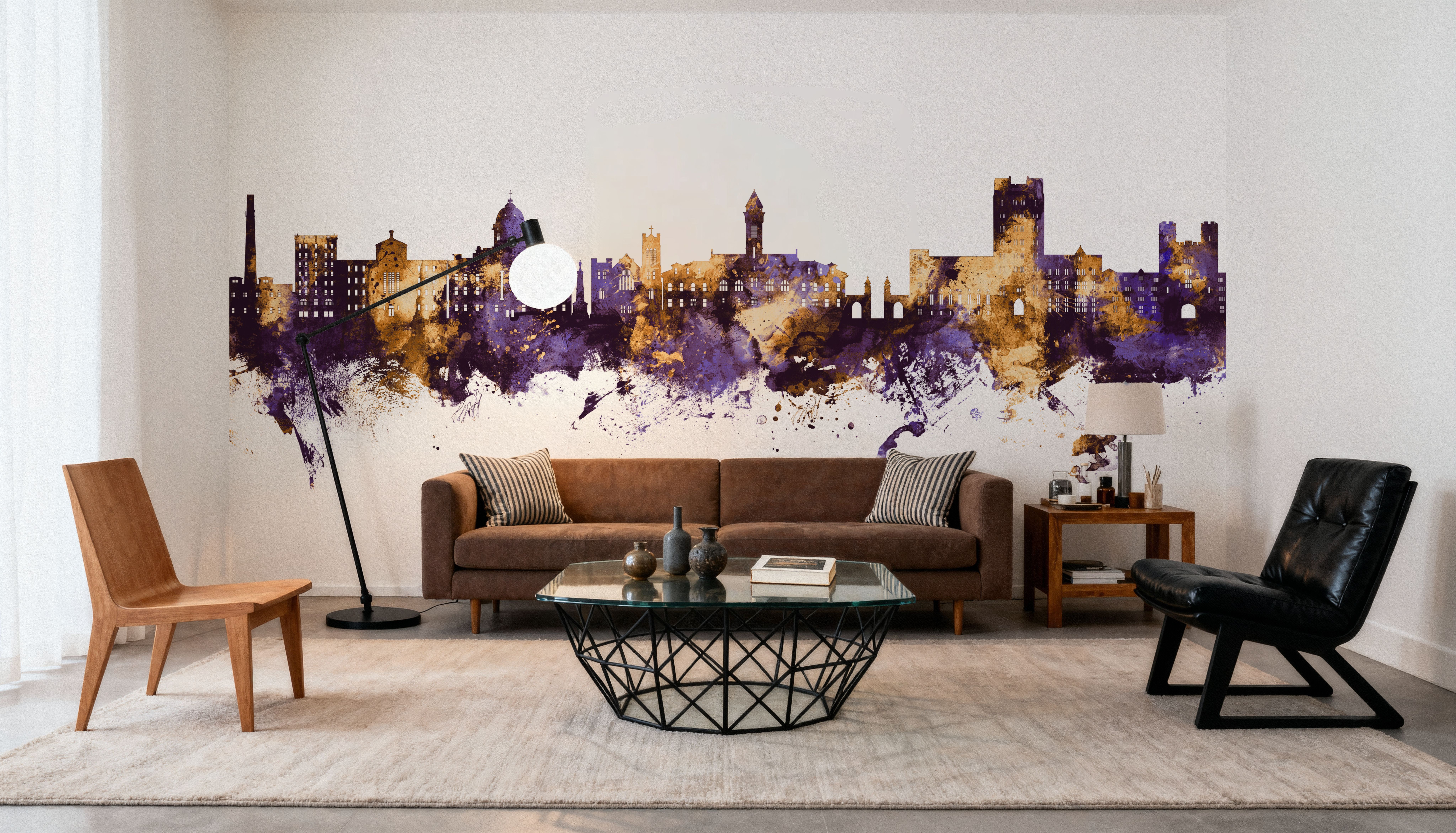 Bloomington Indiana Skyline Purple & Gold
