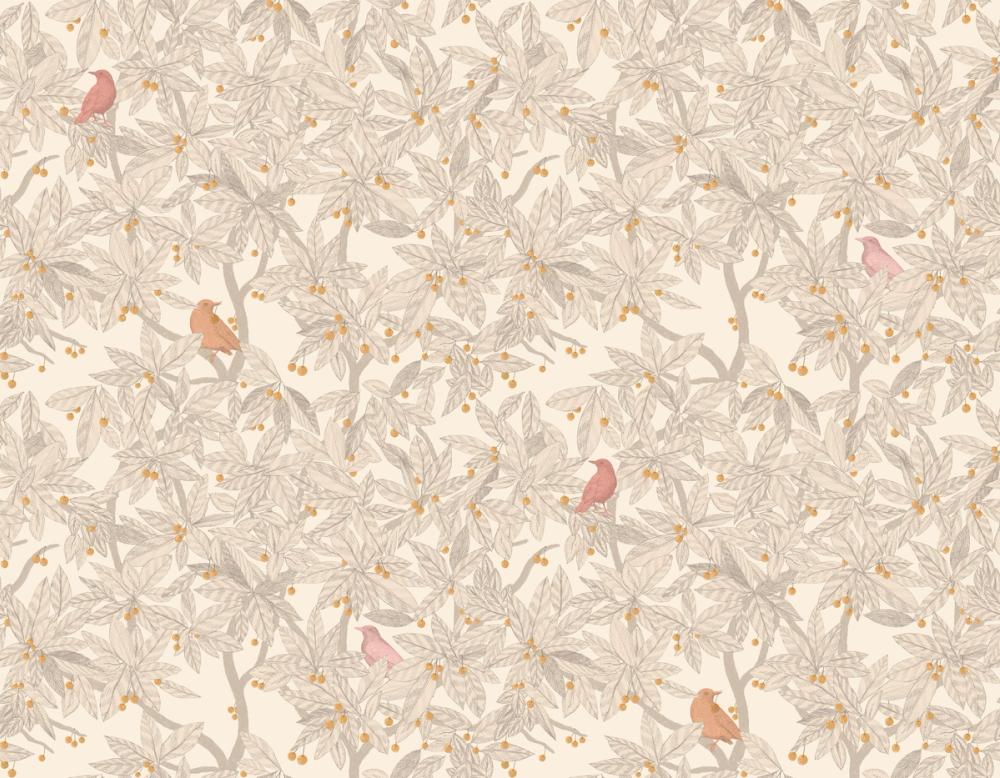 Cherry Tree Birds, Beige