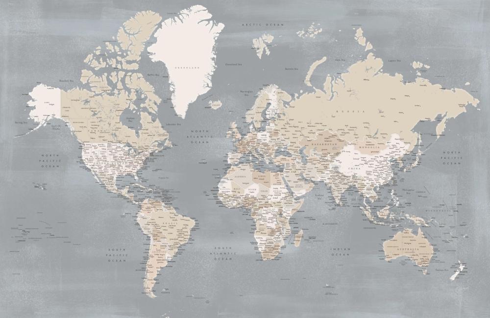 World Map Cities - Landers