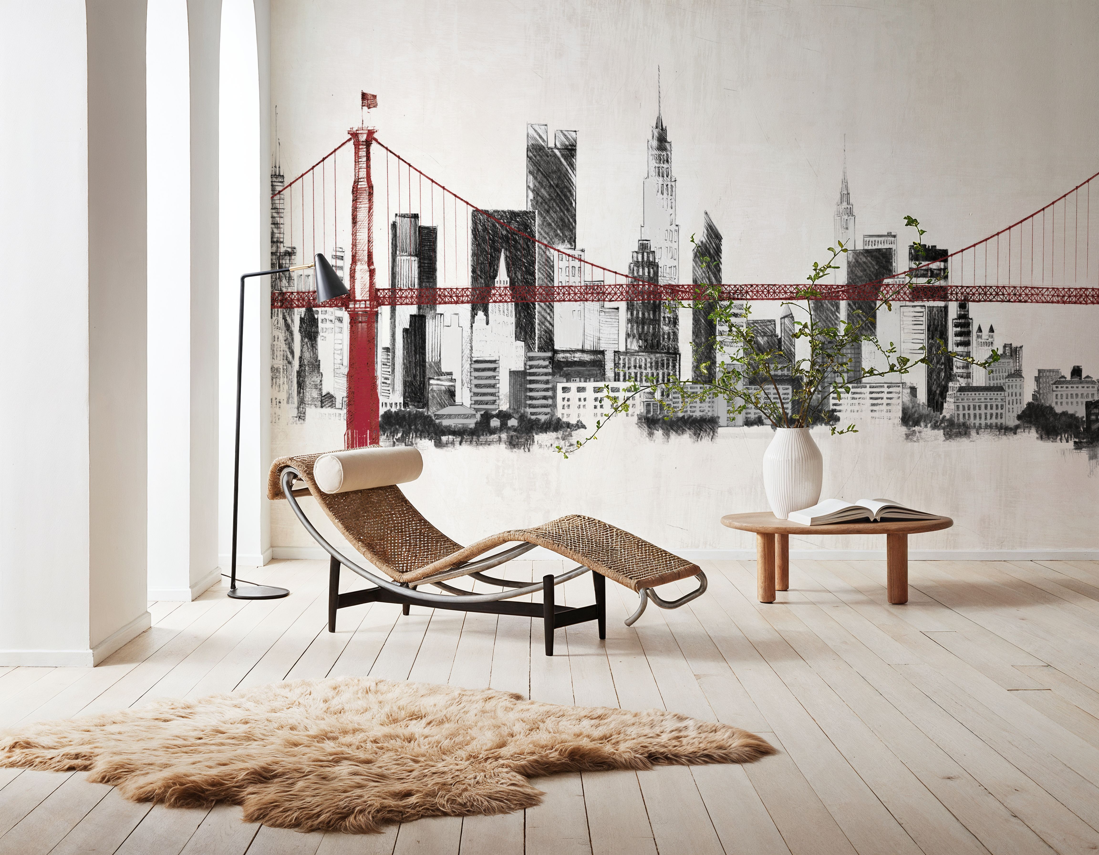 Bridge and Skyline Red