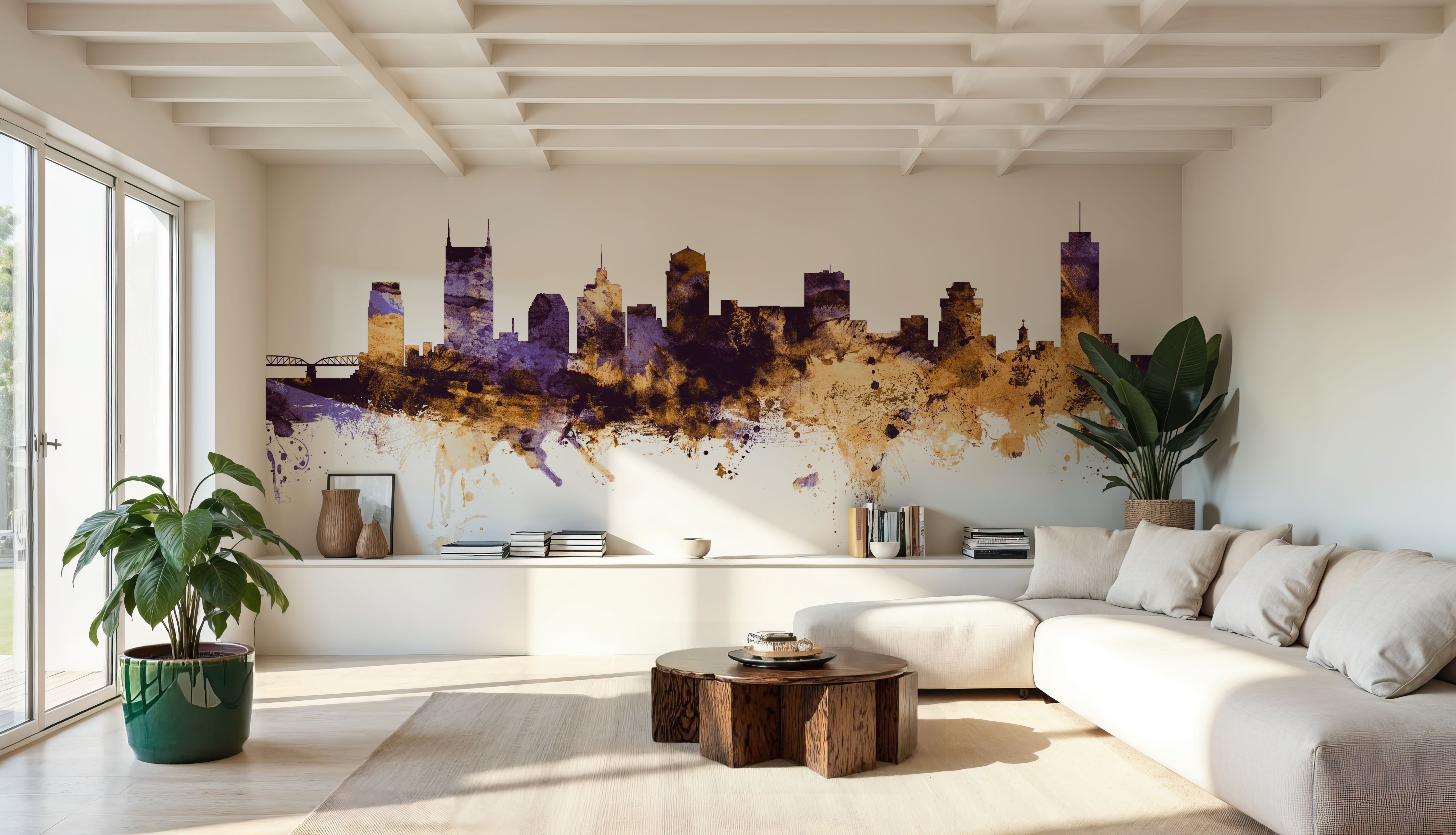 Nashville Tennessee Skyline Purple & Gold